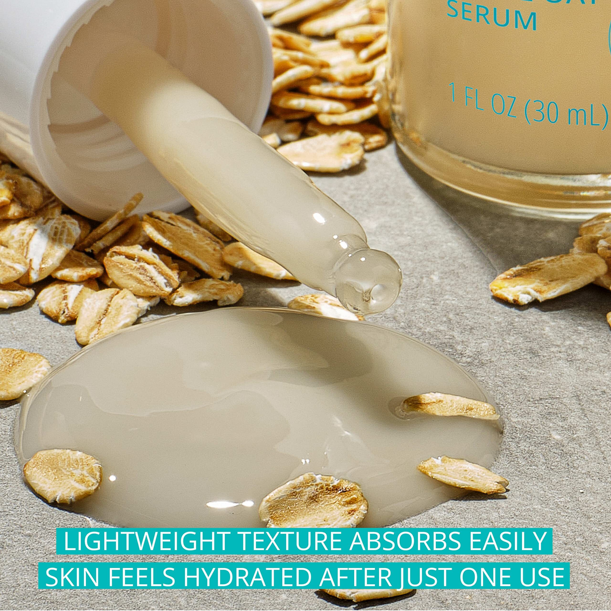 Aveeno Skin-Care Bundle For Sensitive Skin, Calm + Restore Triple Oat Hydrating Face Serum, 1 Fl. Oz, & Trial Size Daily Moisturizing Cream + Prebiotic Oat, 0.5 Oz, Fragrance Free, Two Items