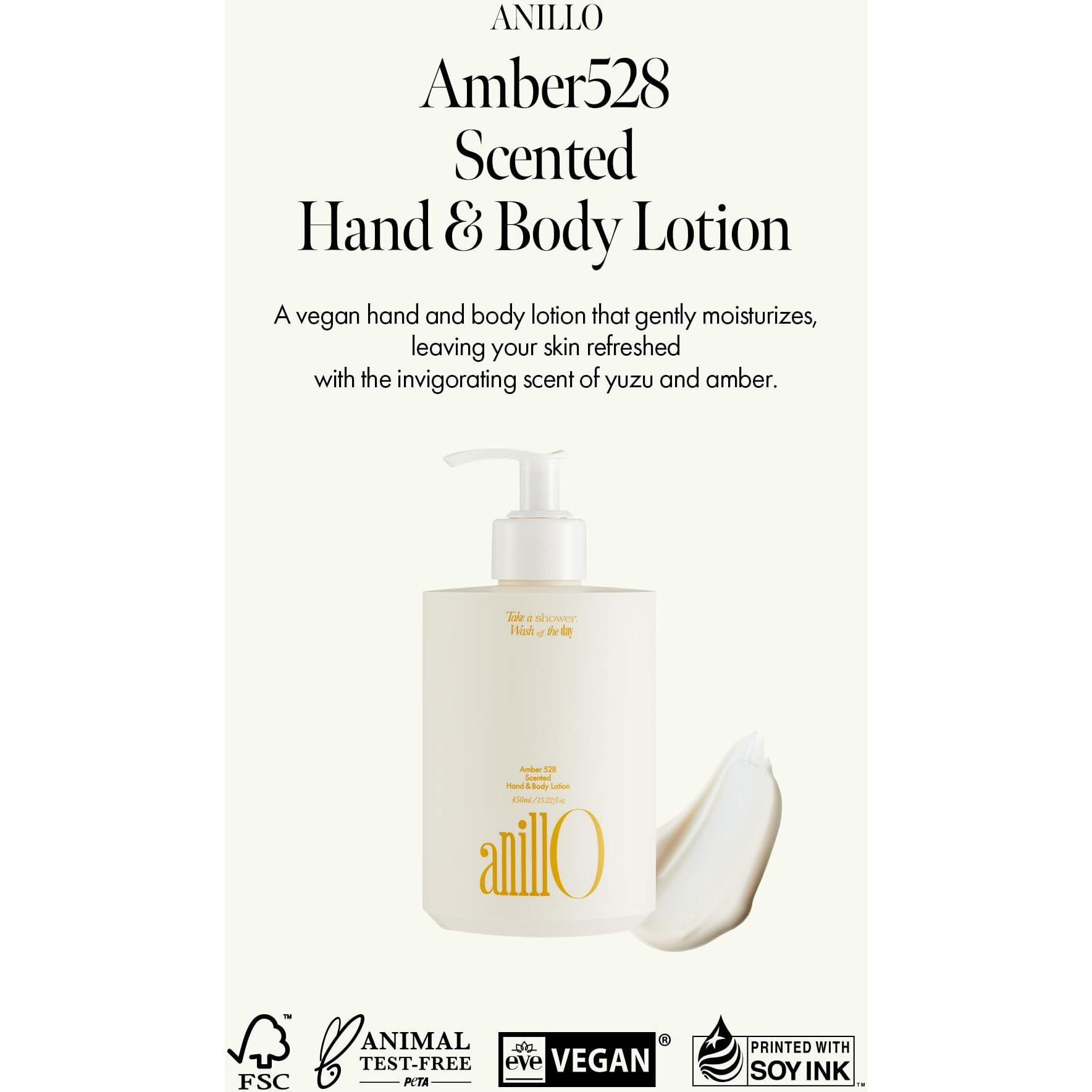 Amber528 Body Lotion - Hydrating Yuzu & Cedarwood, Fast-Absorbing & Non-Greasy, Moisturizer With Ceramide & Hyaluronic Acid For Dry Skin, Daily Use (15.22 Fl Oz)