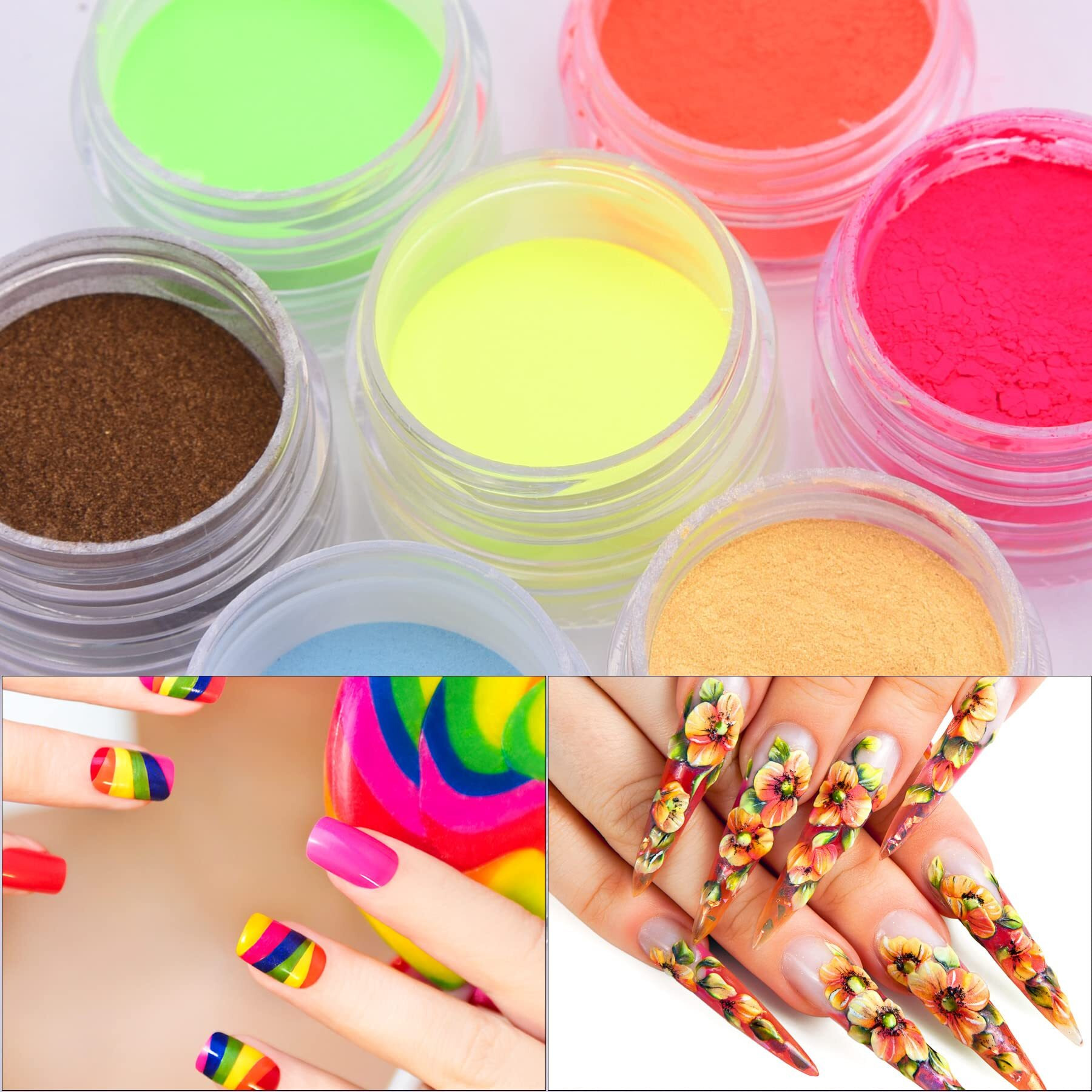 Duufin 66 Colors Nail Pigment Powder Colorful Glitter Pearlescent Fluorescence Luminous Powder Pigment For Nails Art, Body And Crafts