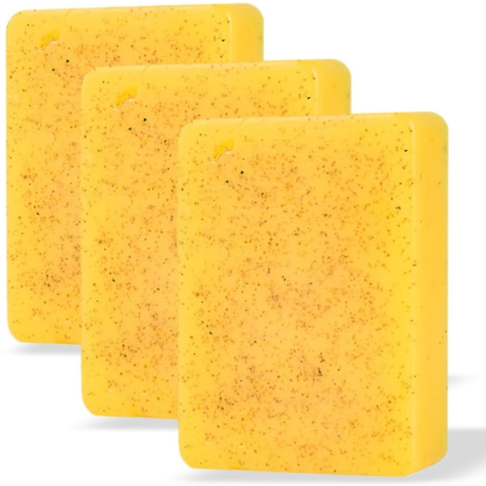 Lemon Turmeric Soap For Dark Spot - Brighten Skin With Kojic Acid / Vitamin C - 3X More Moisturizing With Shea Butter For Face & Body-Natural Ingredien Glowing Soap For Oily & Dry Care(3 Pack)