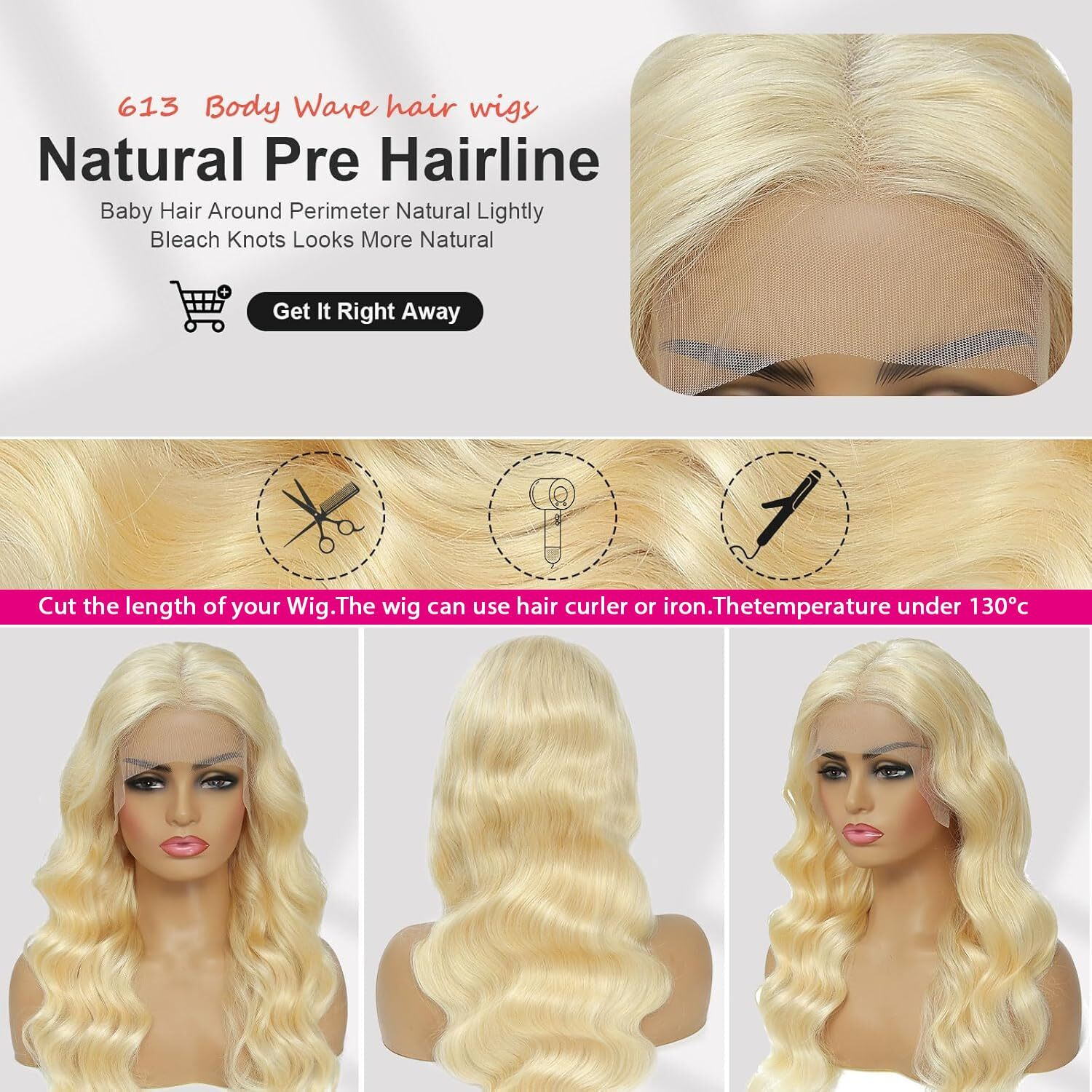 Abhayy 250% Density 613 Lace Front Wig 32 Inch 13X4 Lace Front Wigs Human Hair Body Wave Human Hair Wigs For Black Women Glueless Wigs Lace Frontal Wigs