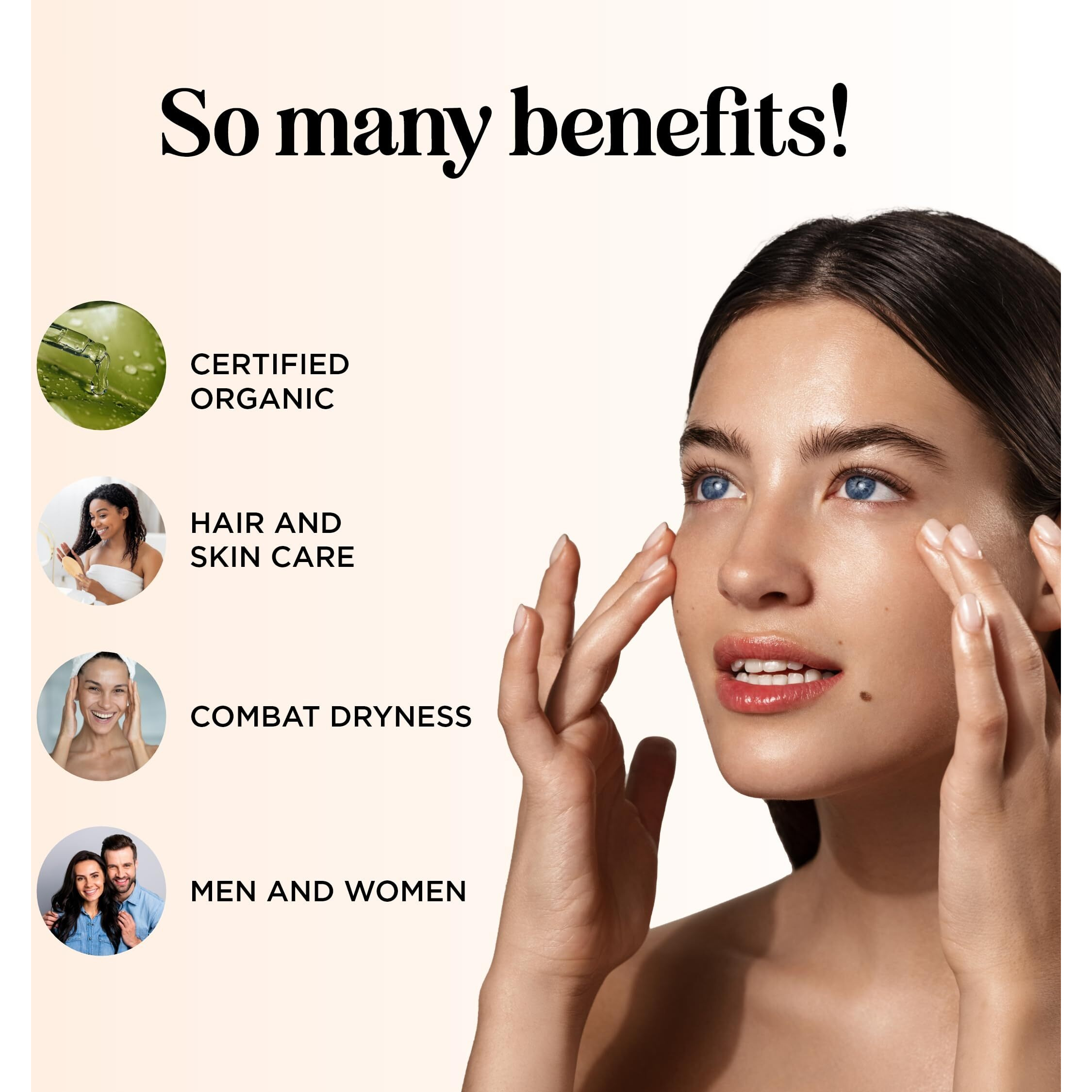 Certified Organic Argan Oil For Hair Skin & Nails - 100% Pure Moroccan Argan Oil Organic Cold Pressed And Unrefined - Fast Absorbing Hair Body And Face Moisturizer Plus Beauty Diys (4 Fl Oz)