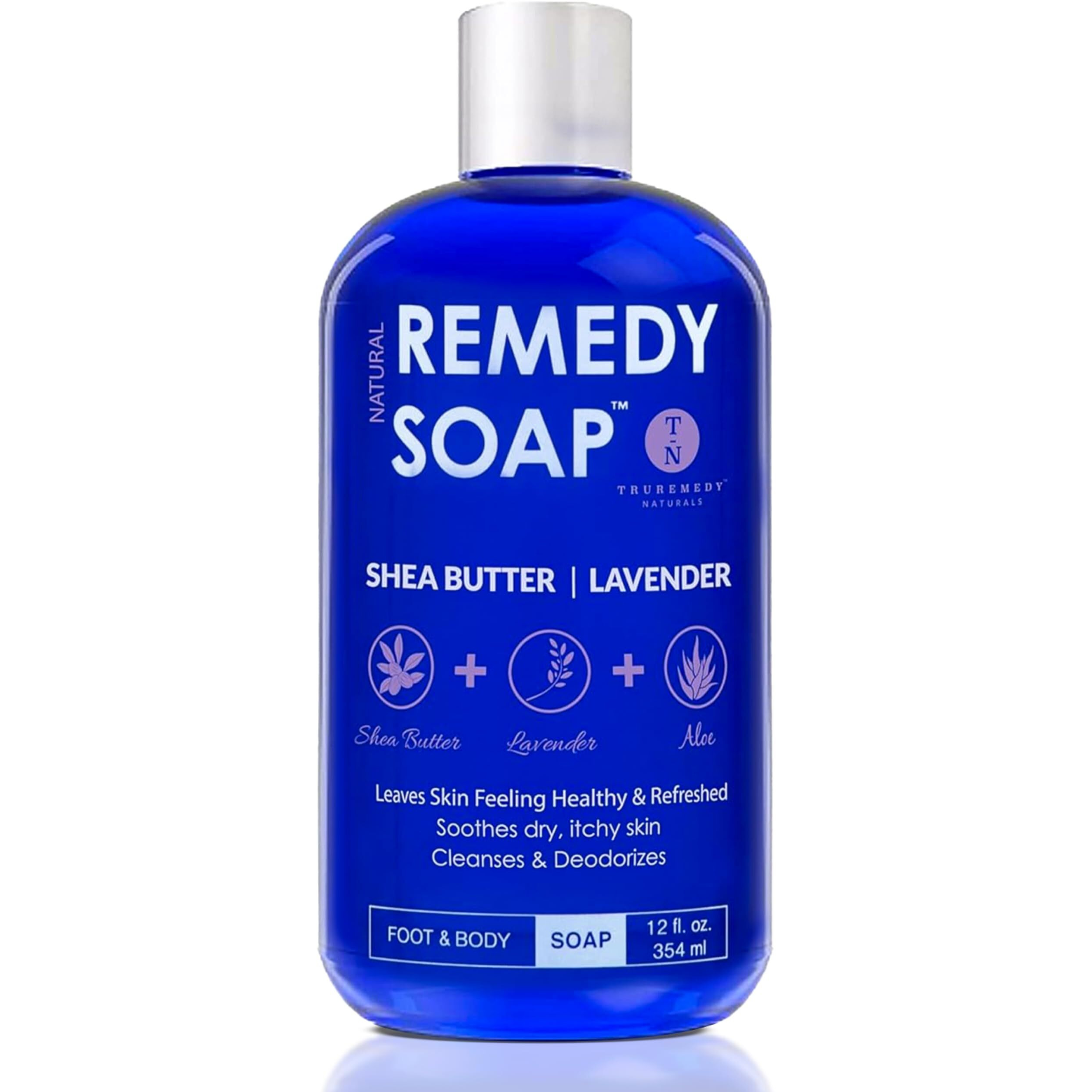 Truremedy Naturals Lavender Shea Butter Body Wash For Women - Aloe Lavender Body Wash With Shea Butter - Soothing Soap For Dry Skin - Hydrating Natural With Essential Oils - 12Oz