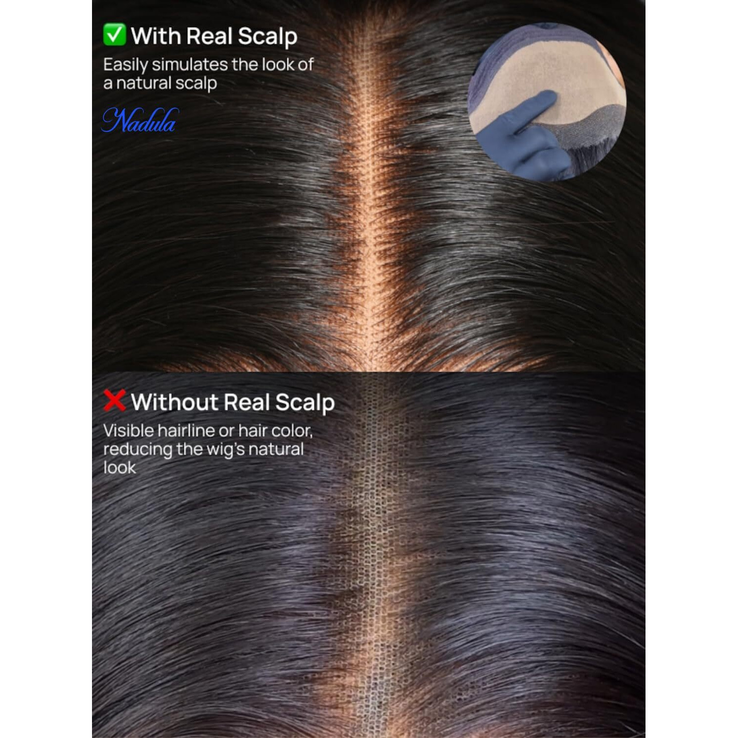 Nadula Bye Bye Cap 13X4 Hd Real Scalp 3D Body Wave Lace Front Wigs Human Hair Pre Everything Glueless Wig With Invisi Drawstring Pre Plucked Skin-Melt Hd Lace Frontal Wig 180% Density 18Inch