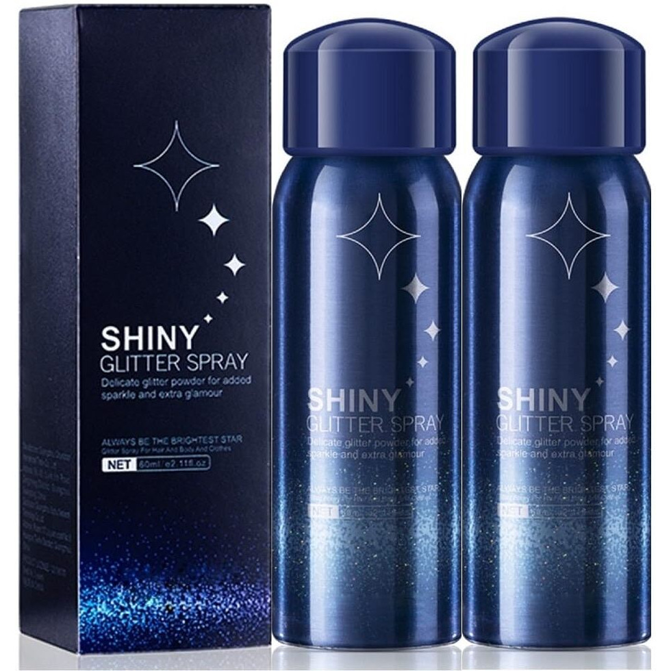 2 Pcs Body Glitter Spray, Perfect Body Shimmer Glitter Spray For Music Festival Stage Makeup And Festival Rave Hair And Face Glitter Highlighter Makeup.