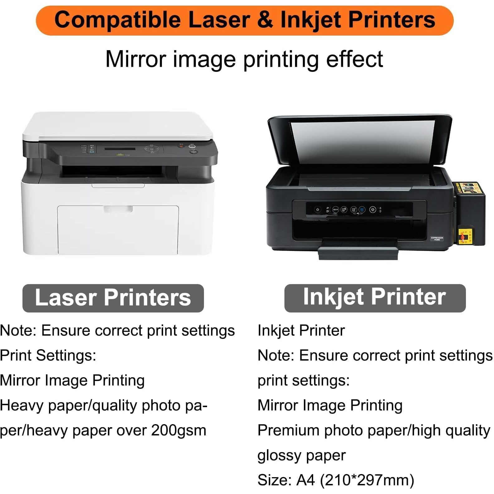 Cargen Printable Temporary Tattoo Paper For Inkjet & Laser Printer Diy Hand-Painted Image Transfer Decals For Body Custom Tattoo Papers For Party Birthday Halloween-8.5 * 11 Inch -5 Sheets