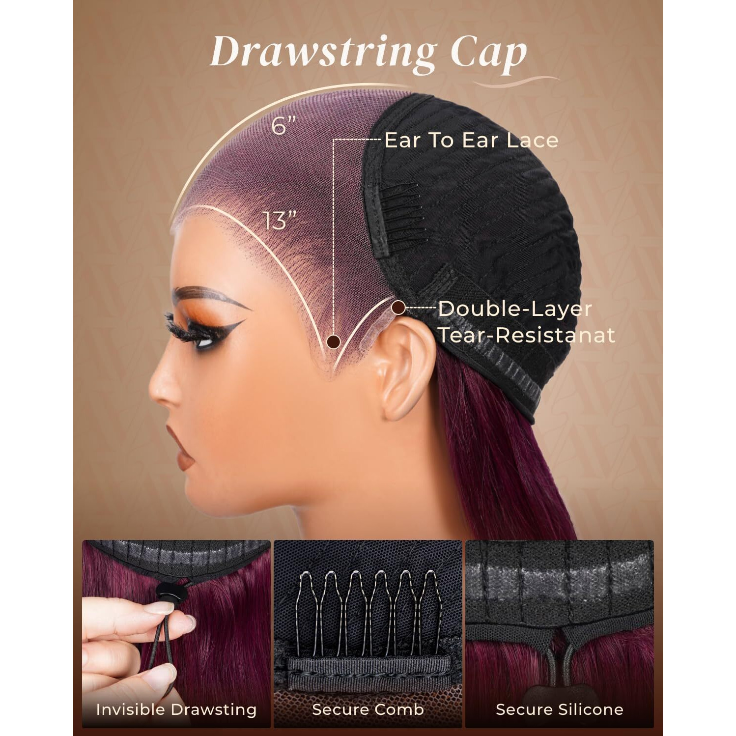 Arabella 13X6 Hd Lace Burgundy Glueless Wigs Human Hair Pre Plucked Pre Cut Body Wave 99J Colored 230% Density Pre Everything Wear And Go Full Lace Human Hair 20 Inch