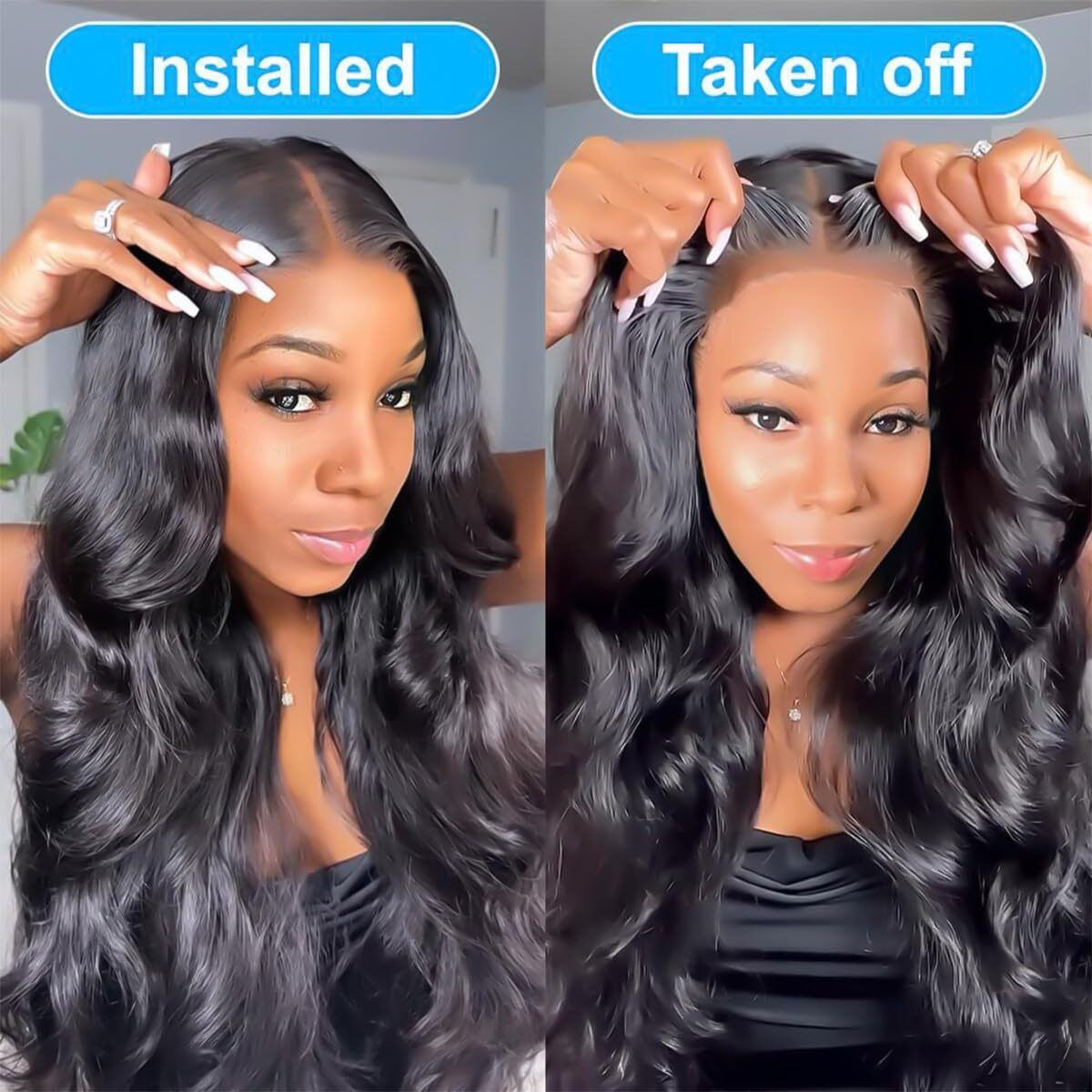 Ziygbk 26 Inch 5X5 Hd Lace Closure Wigs Human Hair Wear And Go Glueless Wigs Human Hair Pre Plucked Pre Cut 200% Density Body Wave Lace Front Wigs Human Hair For Black Women