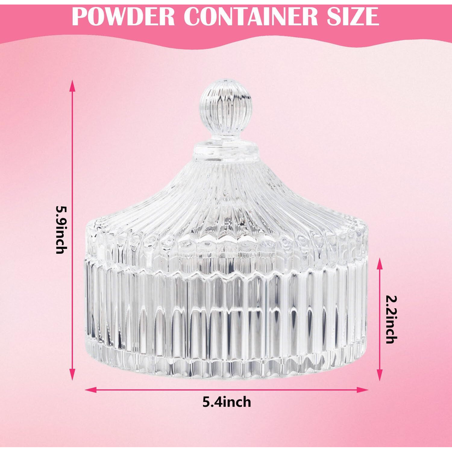 Taluokong Large Body Powder Puff And Container Set - Velour, Dusting Powder Puffs For Women Baby And Loose Powder Containers For Face & Body, Washable, Reusable, Wet Dry Makeup