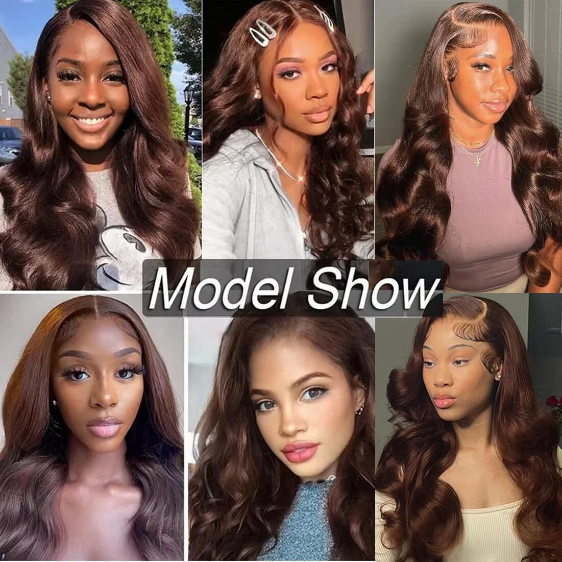 Fkfo 200% Density 13X4 Auburn Brown Body Wave Lace Frontwigs Chestnut Brown Colored Human Hairwigs For Womenhd Transparent Lace Frontwig Human Hairwith Baby Hair 18 Inch
