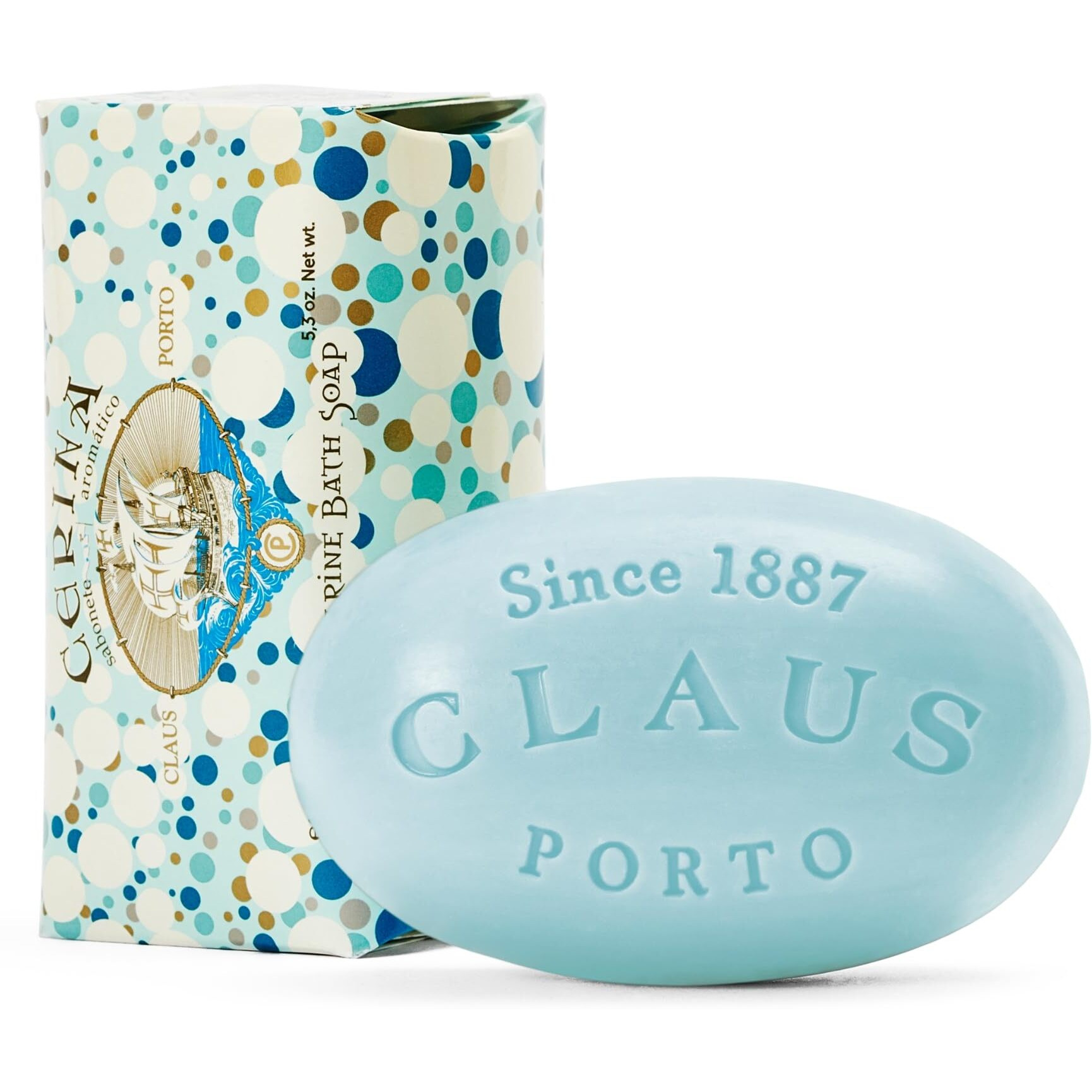 Claus Porto - Cerina Brise Marine Body Soap For Men + Women | Fresh, Cleansing, Nourishing | Handcrafted, Aromatic, Refreshing, Woody (150G | 5.3 Oz)