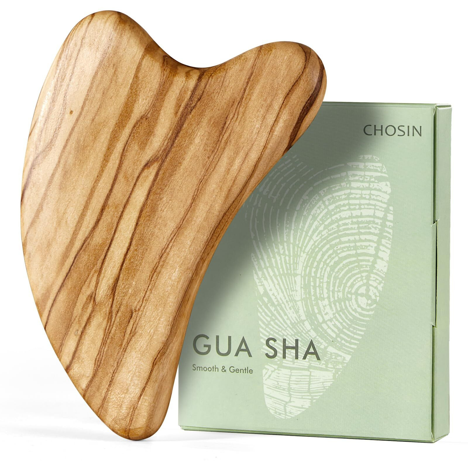 Gua Sha Tool For Face & Body Face Massager Tool For Lymphatic Drainage - Jaw Lifting & Anti-Aging, Relieve Pain For Women Men Self Care Gift (Olive Wood)