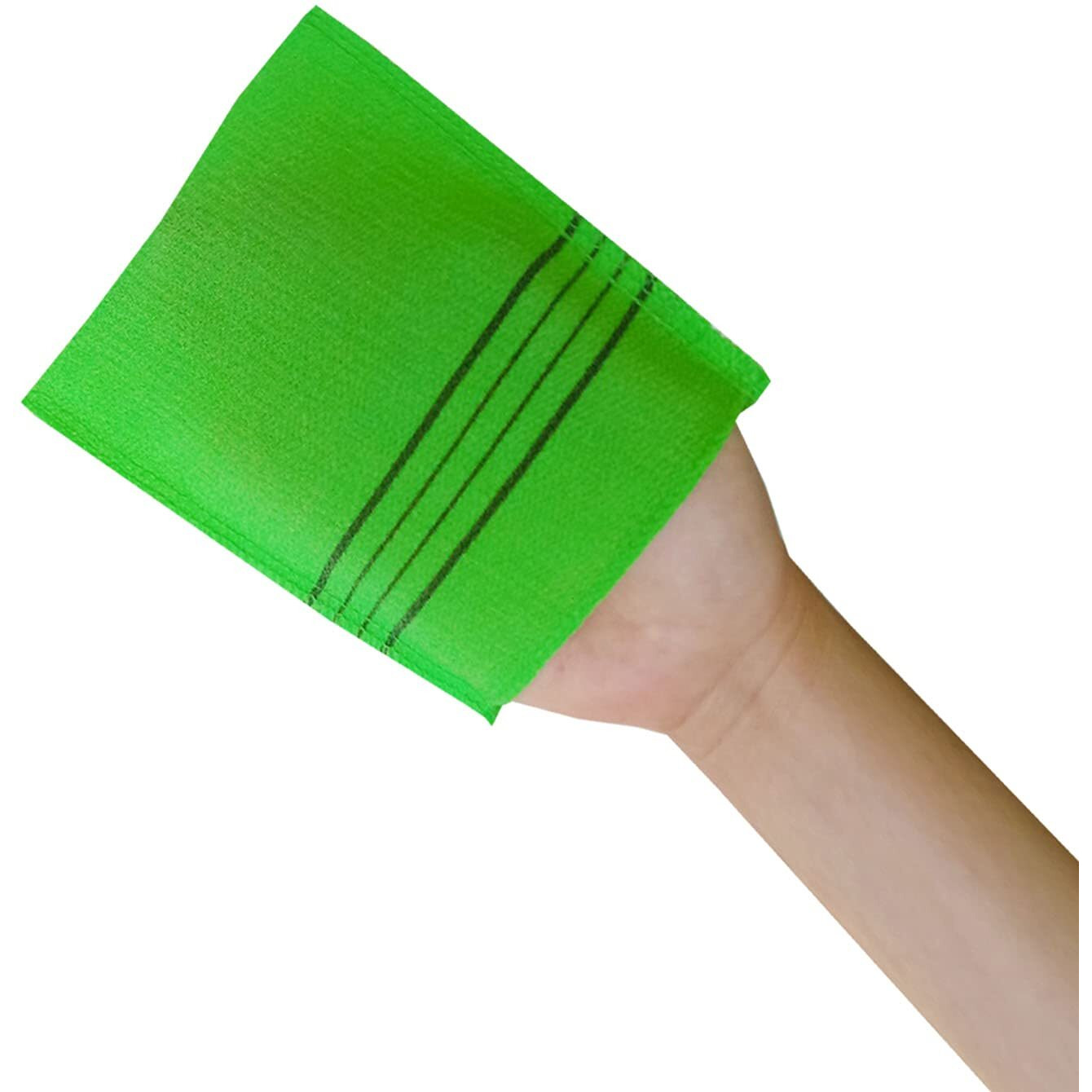 Nopigo The Original Korean Exfoliating Mitt Body Scrub-12Pcs (Green4 Red4 Yellow4). Asian Exfoliating Bath Washcloth For Dead Skin, Bath Sponge,Body Exfoliate Glove.