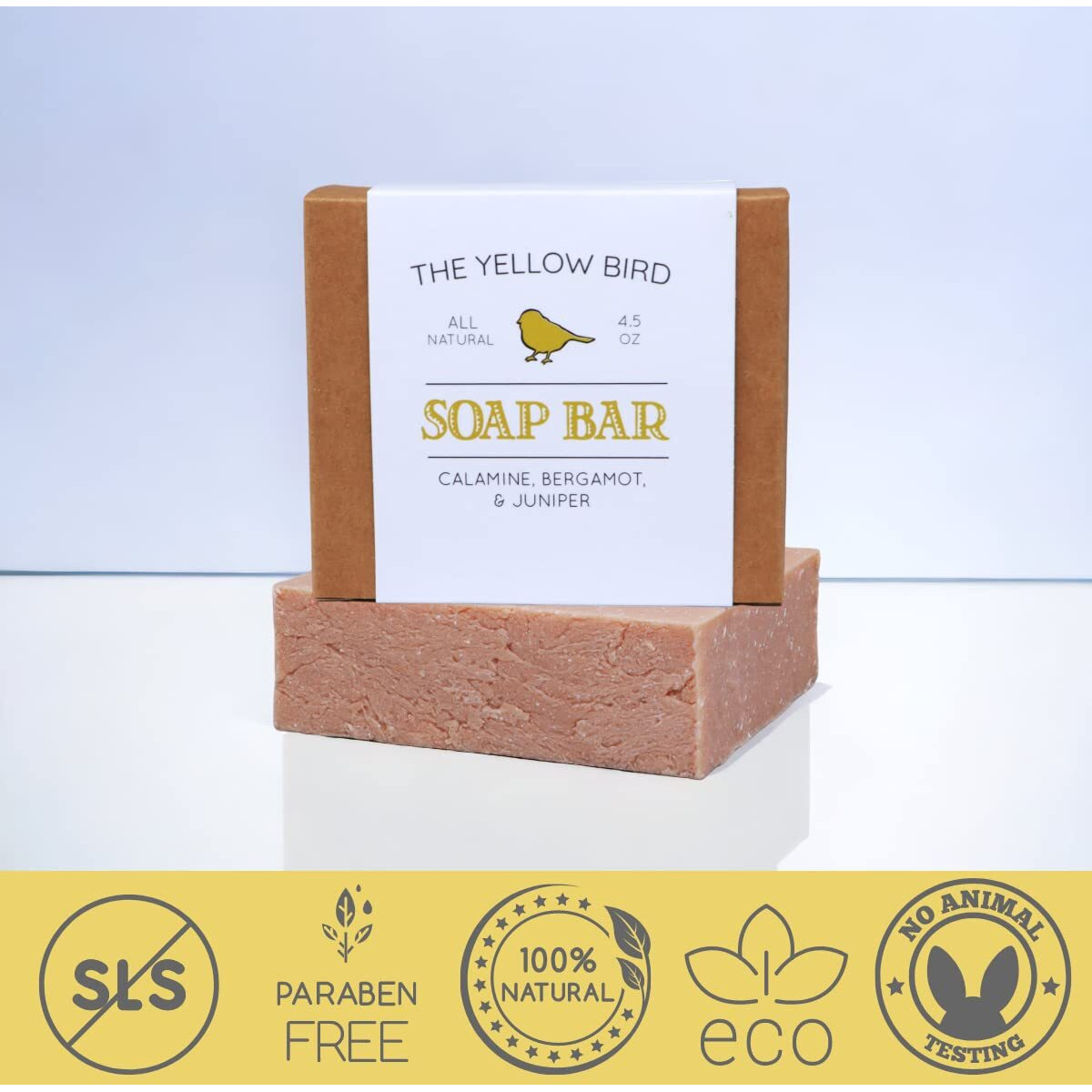 The Yellow Bird Natural Neem Soap Bar For Face & Body. Handmade, Gentle, Deep Cleasning, Organic Ingredients For Sensitive Skin