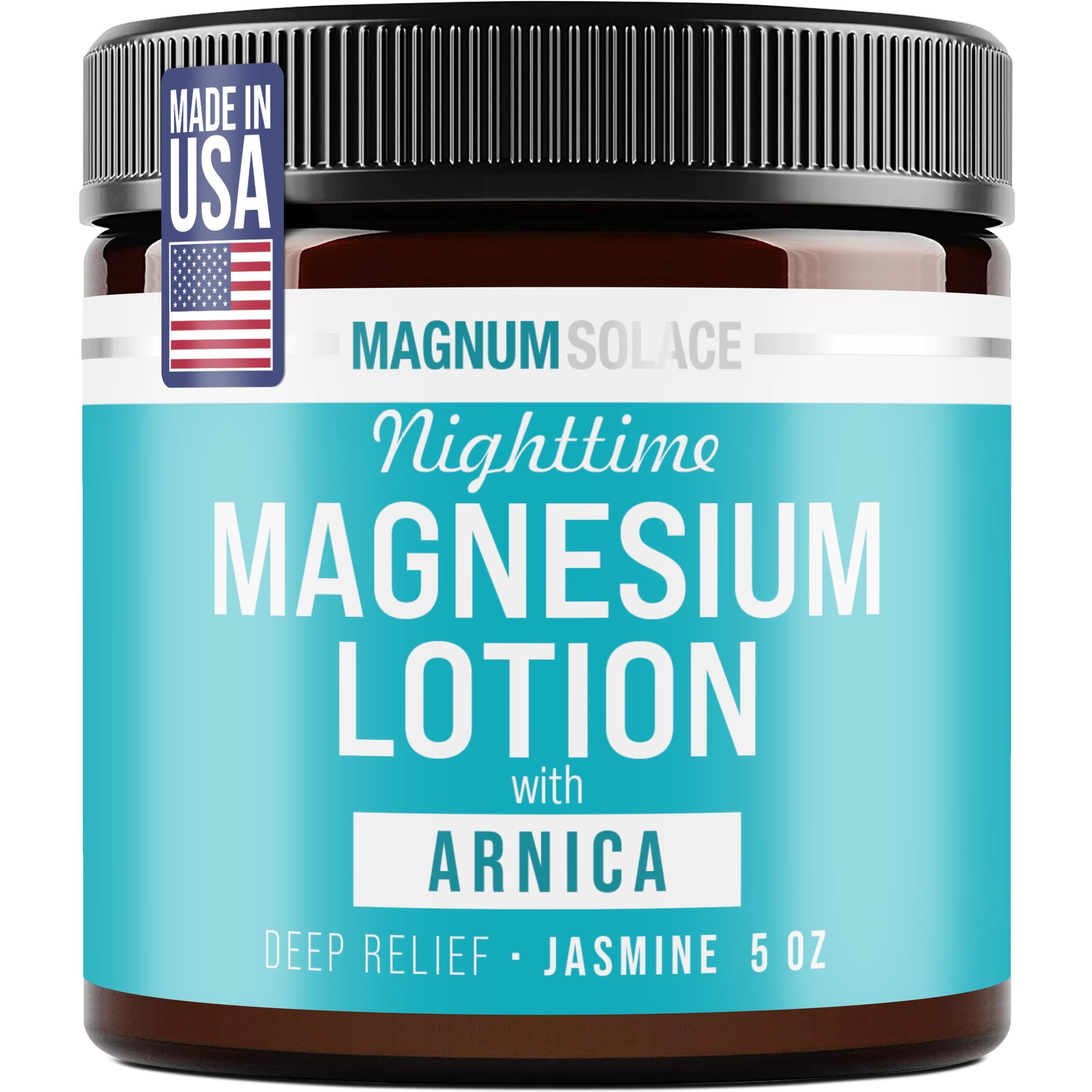 Nighttime Magnesium Lotion With Arnica - Soothing Relief & Relaxation, Highly Concentrated Magnesium For Muscles & Joints - Apply To Legs Or Feet Before Bed - Skin-Friendly