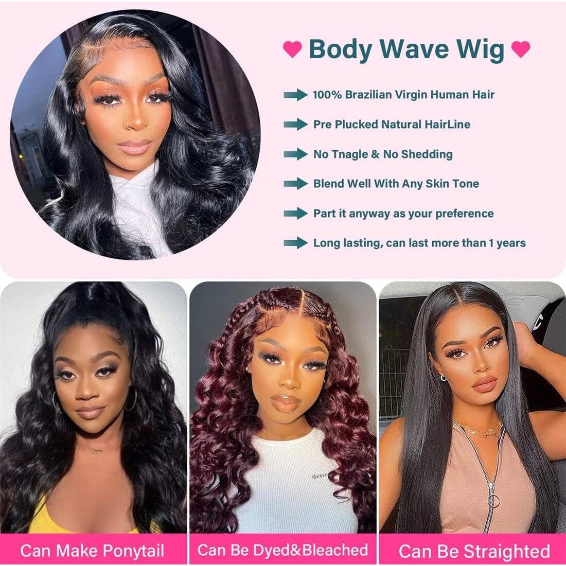 Holiden 15A 100% Real Human Hair Wig 250 Density Body Wave Lace Front Wigs Human Hair Pre Plucked 13X4 Hd Transparent Lace Frontal Wigs 28 Inch For Black Women