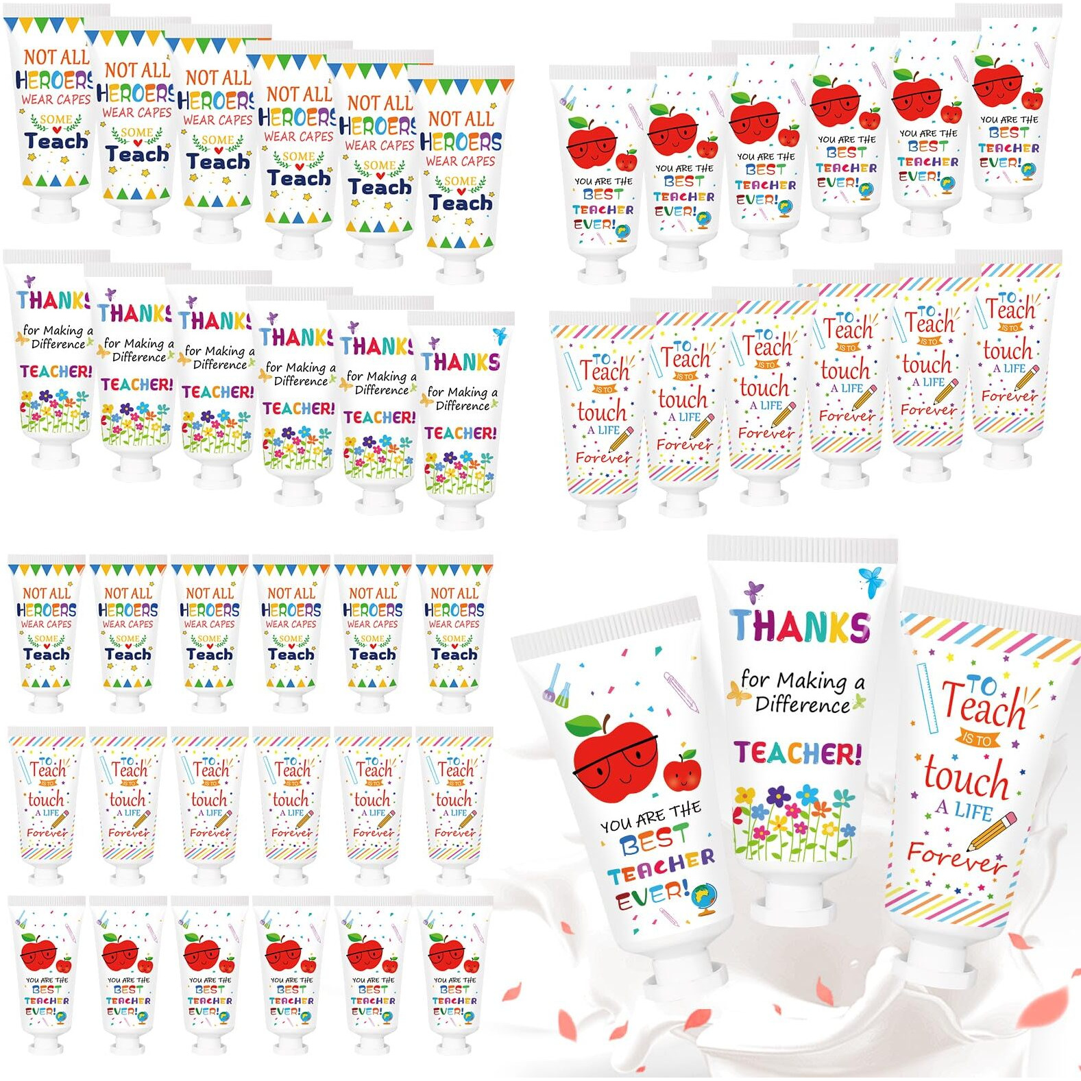 50 Pcs Teacher Appreciation Handcream Bulk Thank You Moisturizing Hand Lotion Gifts Favors Travel Size For Teacher Appreciation Gifts Favors Supplies