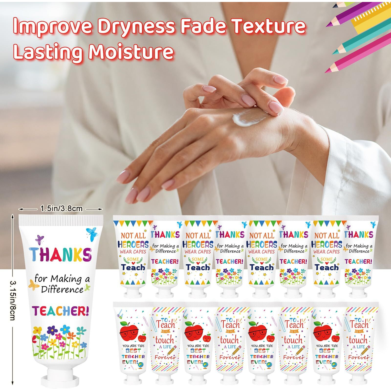 50 Pcs Teacher Appreciation Handcream Bulk Thank You Moisturizing Hand Lotion Gifts Favors Travel Size For Teacher Appreciation Gifts Favors Supplies