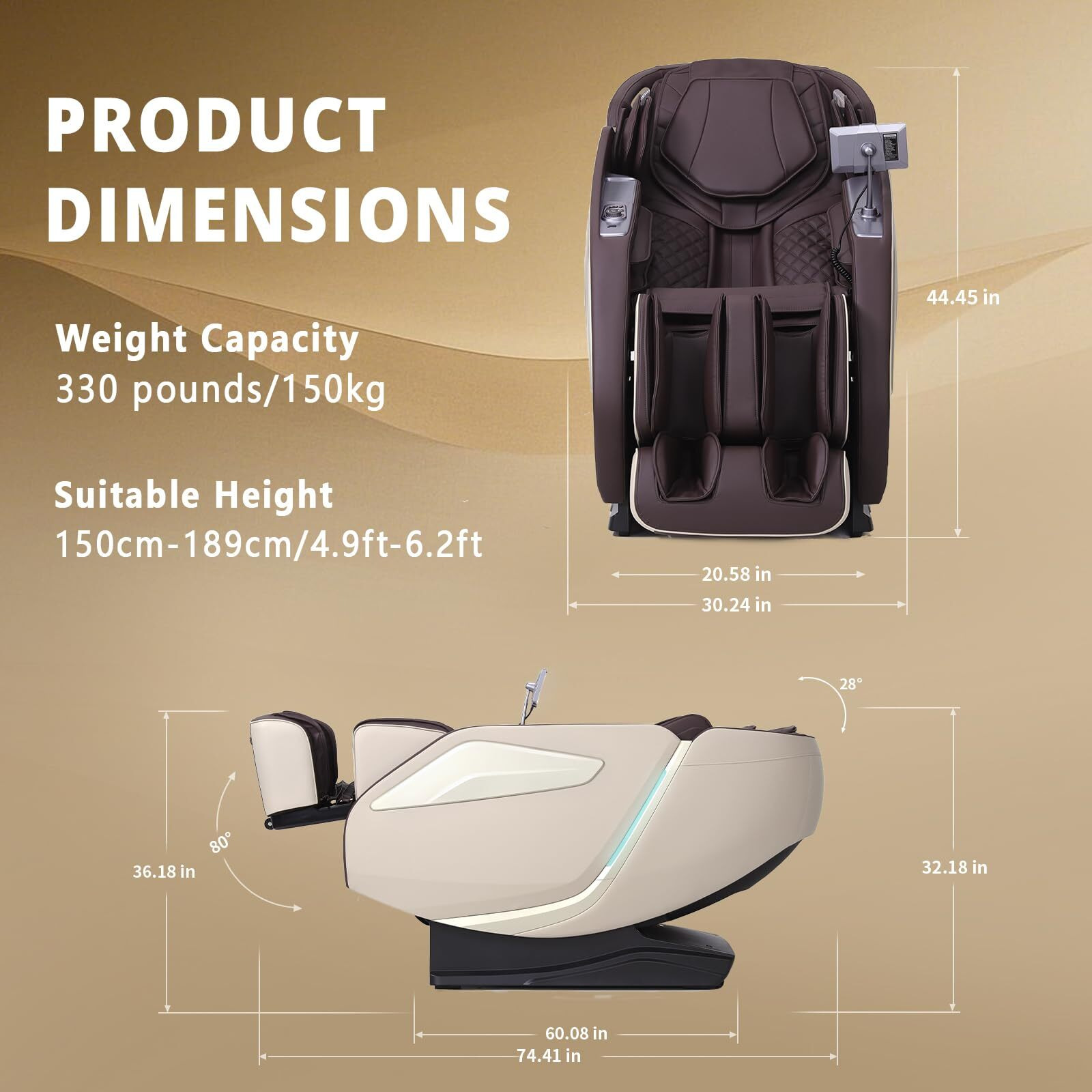 Healthrelife 4D Massage Chair Full Body Zero Gravity Recliner - 55 Sl-Track,15 Auto Modes,11 Massage Technique,40 Airbags Massage,With Yoga Stretch,App Control,Shiatsu Foot Massage(Coffee)