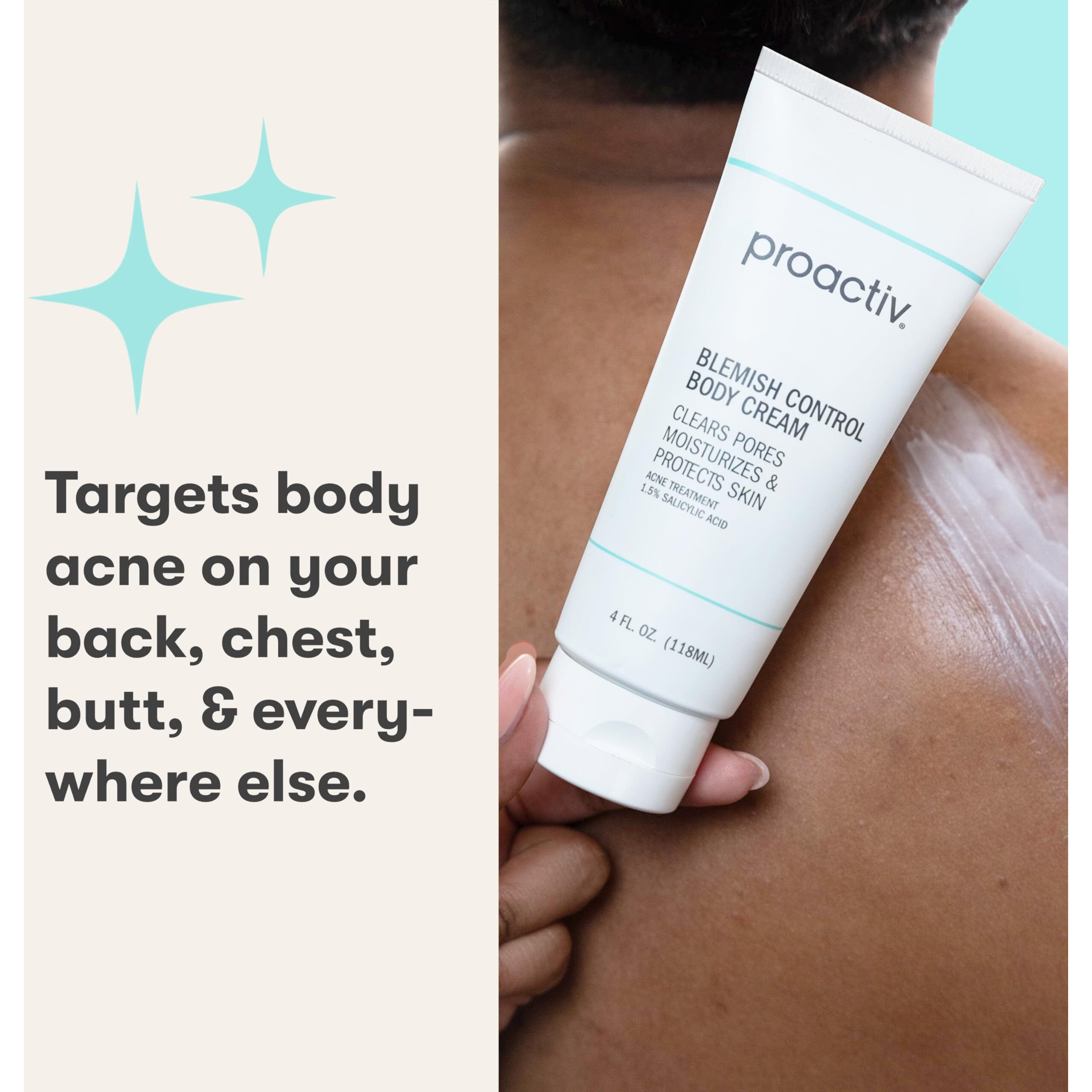 Proactiv Blemish Control Body Cream - Exfoliating Salicylic Acid Clears Breakouts. Formulated For Acne-Prone Skin, 4 Fl Oz