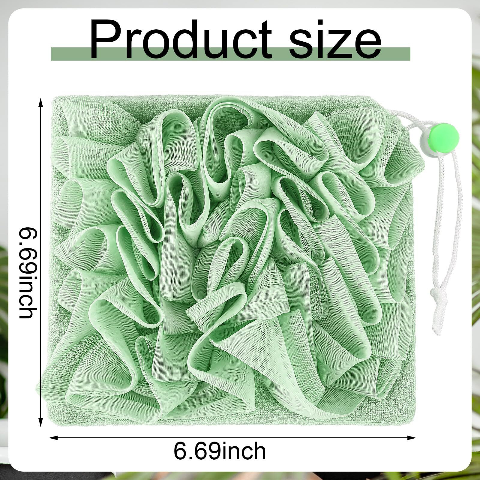 Swiffen 6 Pcs Washcloth Loofah Combo, 2 In 1 Bath Loofah Sponge With Drawstring, Exfoliation Mesh Shower Puff Ball For Body Wash Cleansing And Smooth Skin(Multicolor)