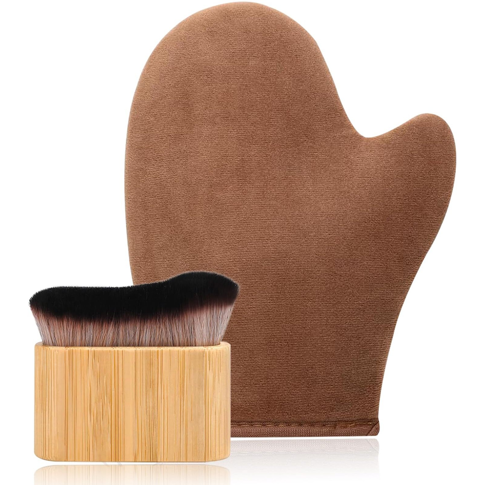 2 In 1 Self Tanning Mitt Self Tanner Mitt Tanning Glove Self Tan Mitt And Brush Self Tanning Brush For Self Tan Brush Tanner Brush Kabuki Body Brush For Self Tanner Applicator Tanning Mitt And Brush
