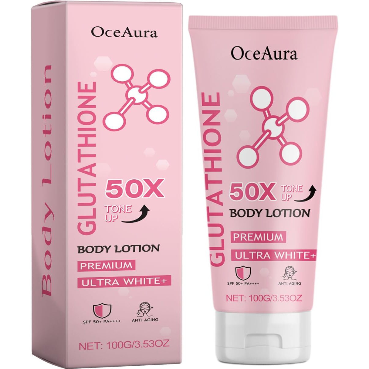 Aeaarvged Glutathione 50X Tone Up Body Lotion 2Pcs, Moisturizing And Soft Skin All Over Body Scented Body Lotion, Glutathione Cream For Women And Men