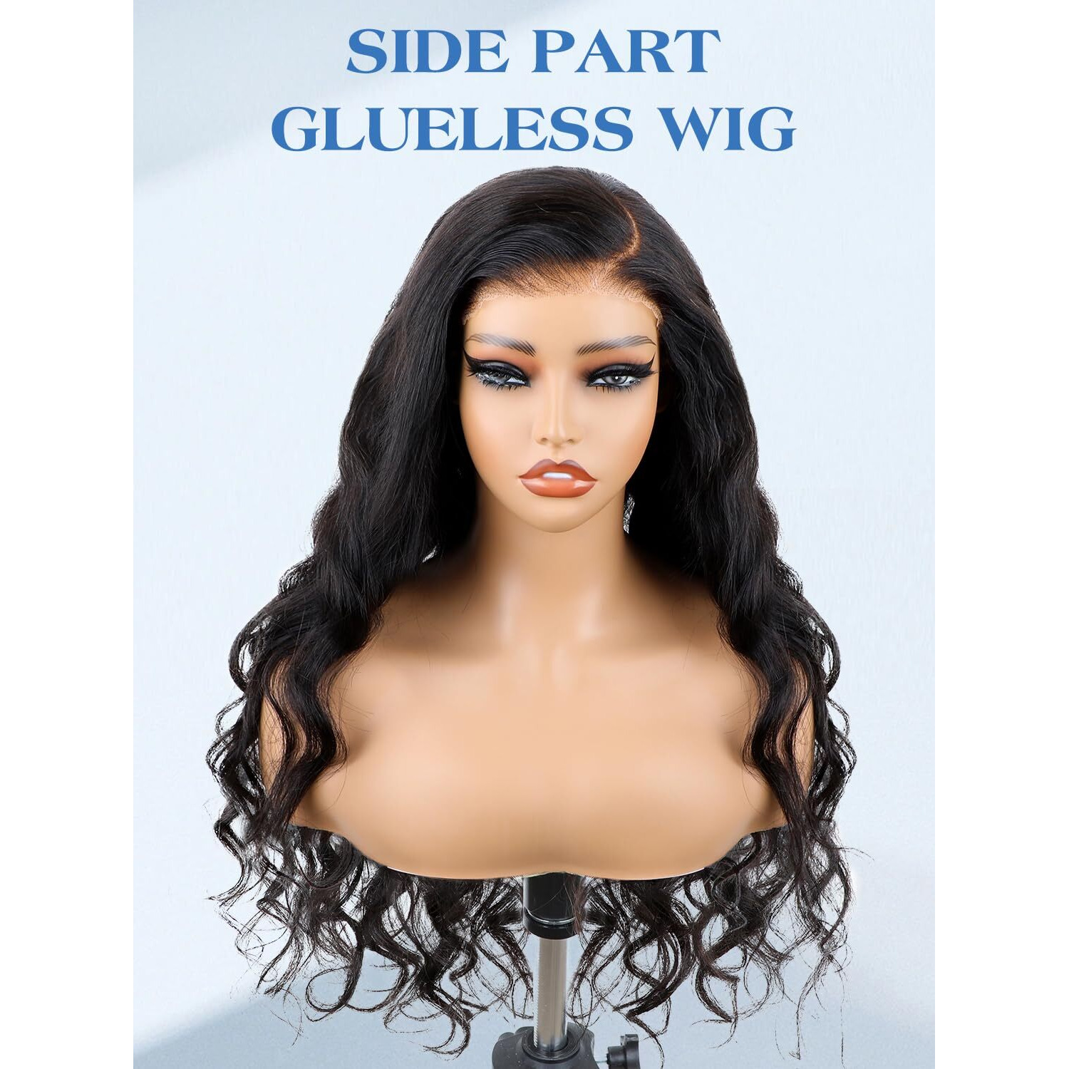 Ashart 24 Inch Side Part Body Wave 7X5 Wear And Go Glueless Wigs Human Hair Pre Plucked Pre Cut Pre Bleached Knots Hd Lace Front Wigs For Black Women Glueless Wig 180% Density