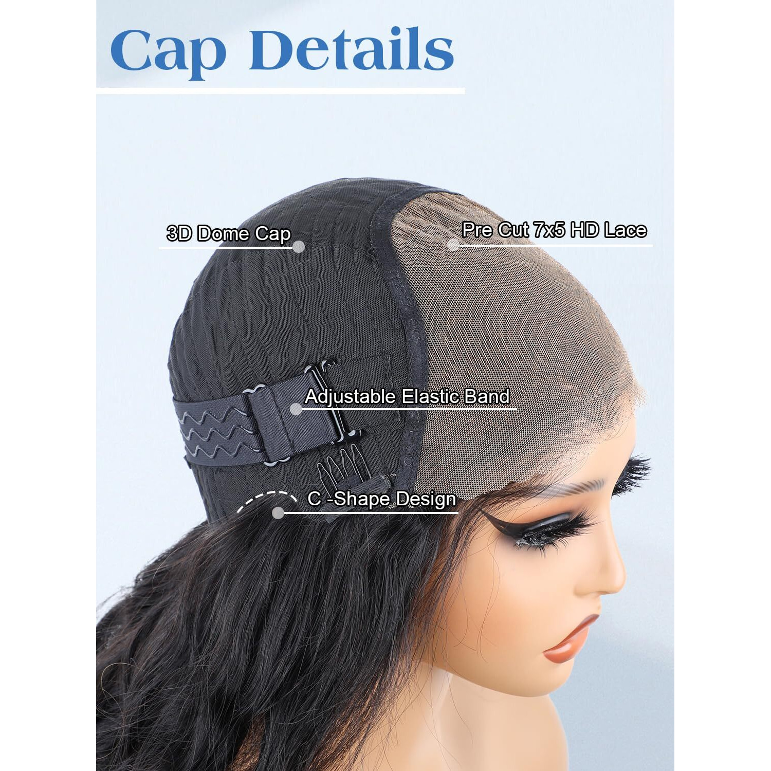 Ashart 24 Inch Side Part Body Wave 7X5 Wear And Go Glueless Wigs Human Hair Pre Plucked Pre Cut Pre Bleached Knots Hd Lace Front Wigs For Black Women Glueless Wig 180% Density