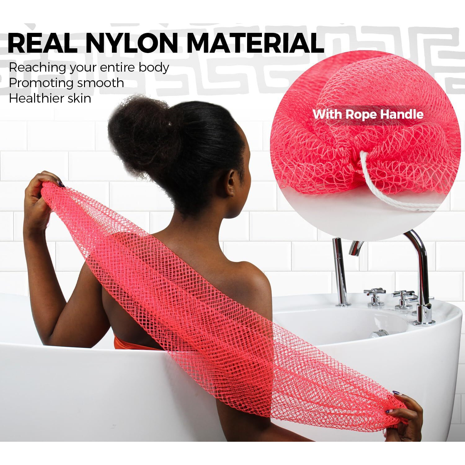 African Net Sponge Authentic - Real African Exfoliating Sponge With Knots - African Net Washcloths For Body Scrubber Exfoliator - Back Scrub For Shower