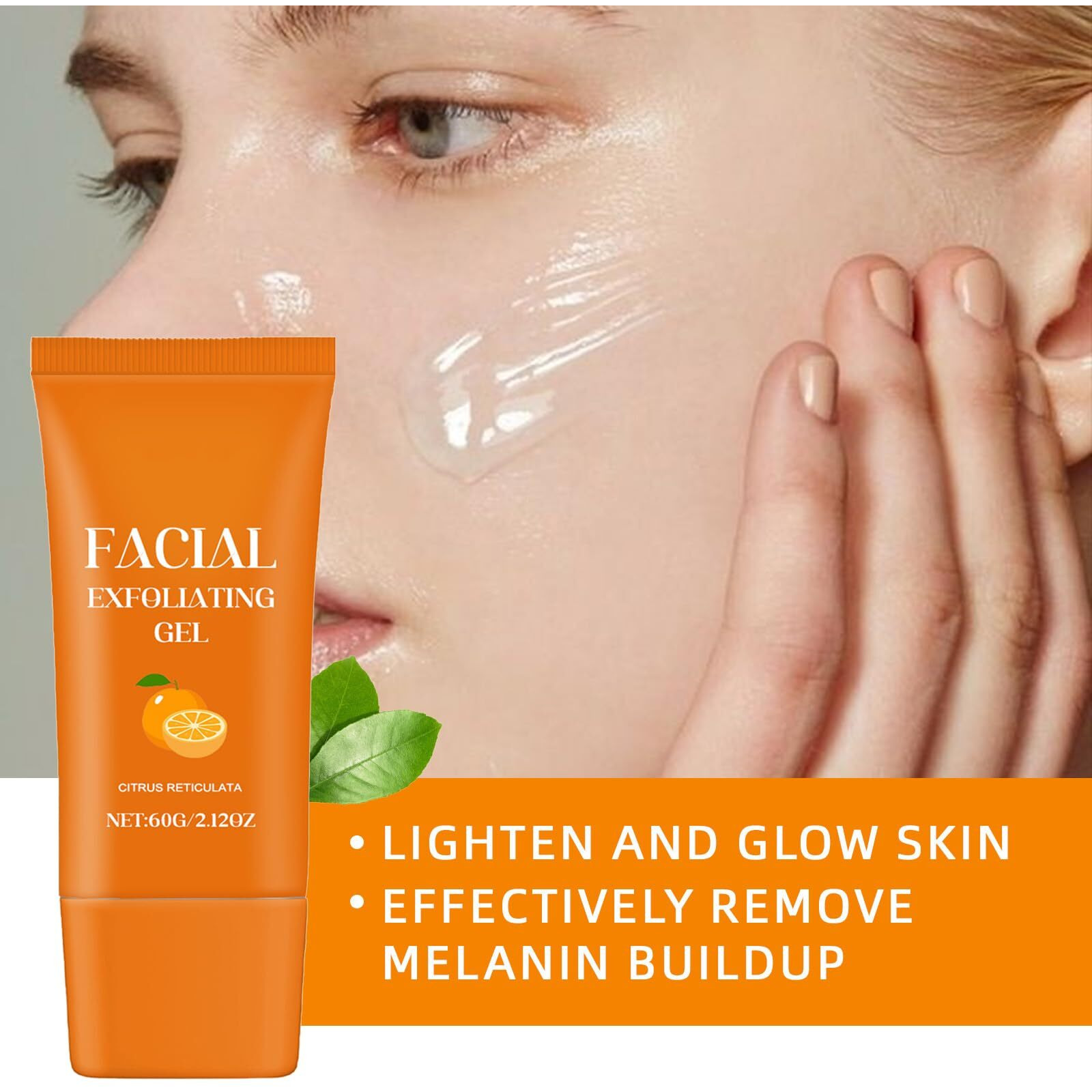 Facial Exfoliating Gel, Purifying Exfoliating Gel For Face And Body Skin Repair, Orange Enzyme Hydrating Facial Scrub, Moisturizing, Cleansing And Rejuvenating (2)