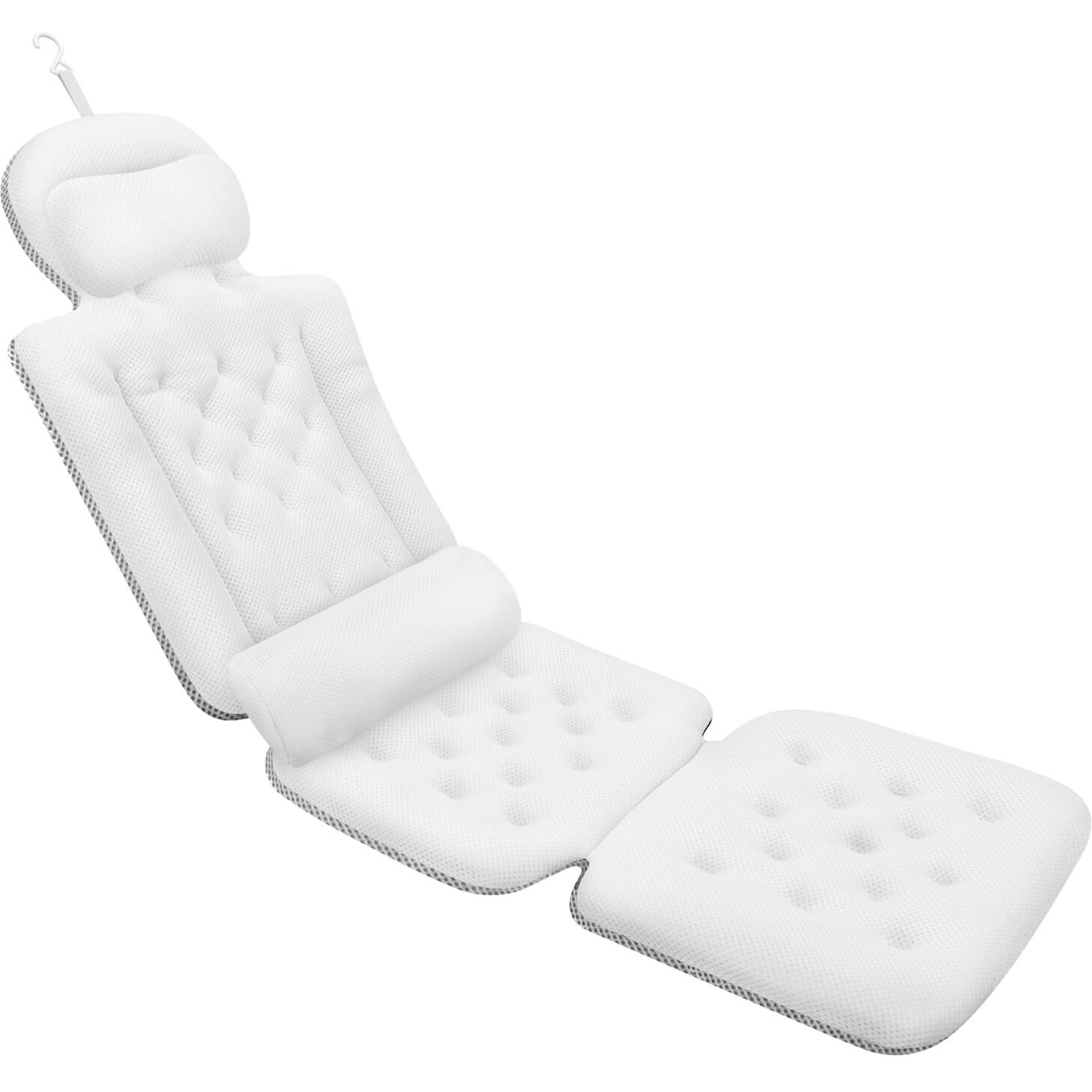 Full Body Bath Pillow For Bathtub, Luxury Bath Gifts For Women, Tub Pillow For Bath For Headrest Neck And Back Support (White)