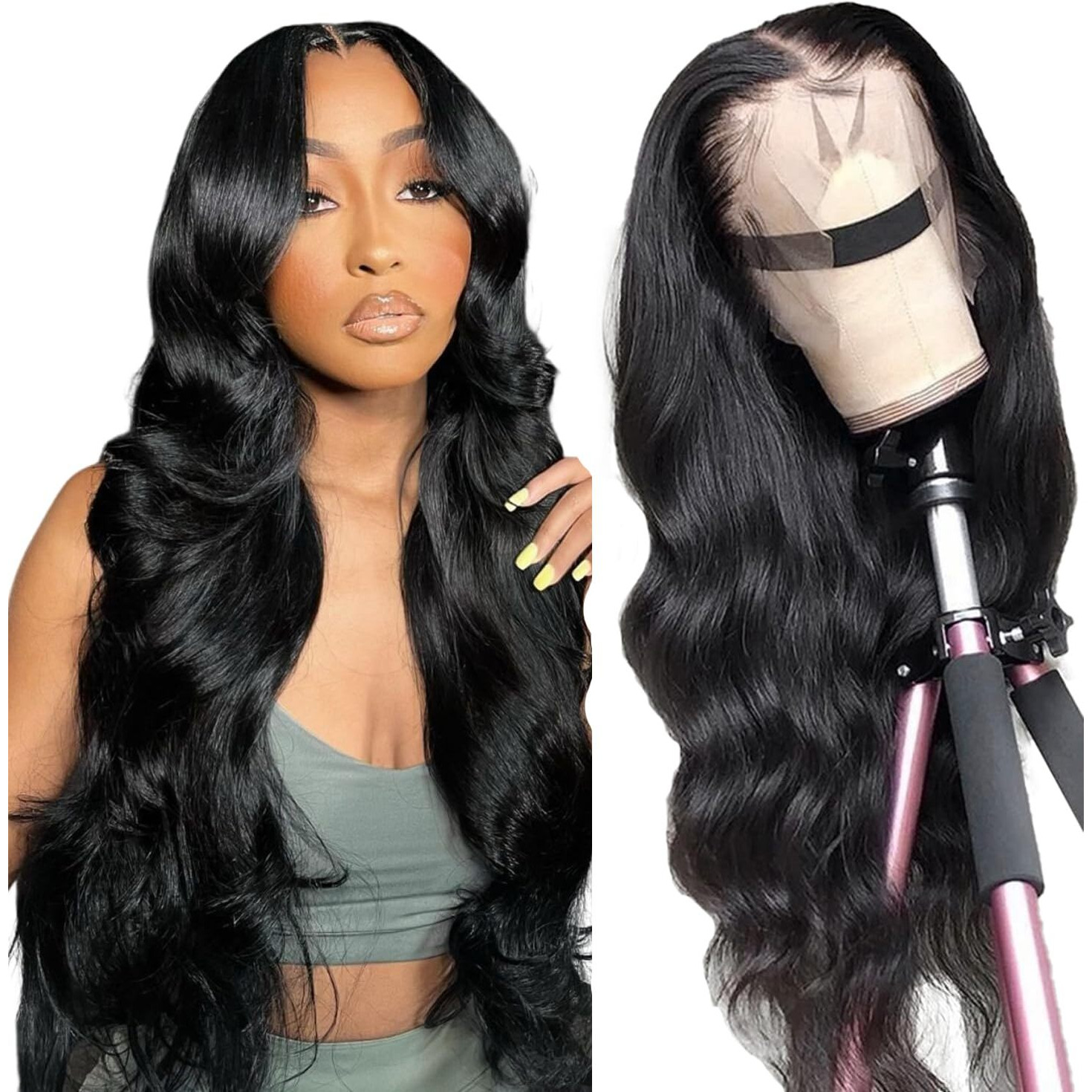 Ultraflower 13X6 Hd Lace Front Wigs Human Hair 200% Density Body Wave Lace Front Wigs Human Hair Pre Plucked With Baby Hair Frontal Wigs Glueless Brazilian Virgin Human Hair Wigs For Women 20 Inch
