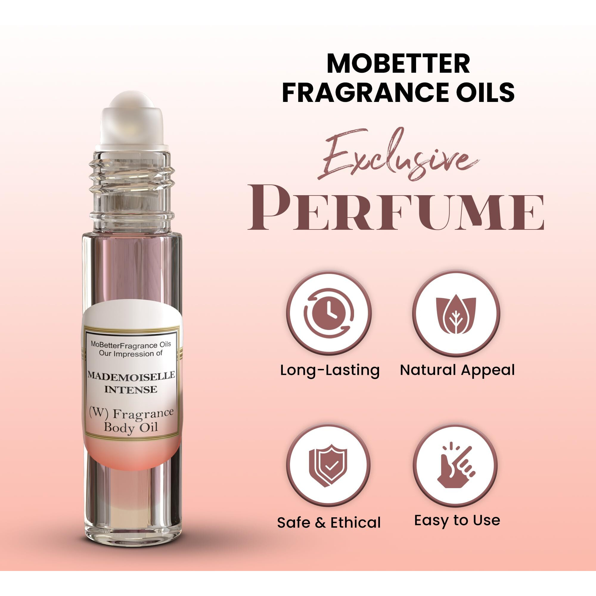 Mobetter Fragrance Oils' Our Impression Of Mademoiselle Intense For Women Body Oil Fragrance 1Oz Roll On Glass Bottle