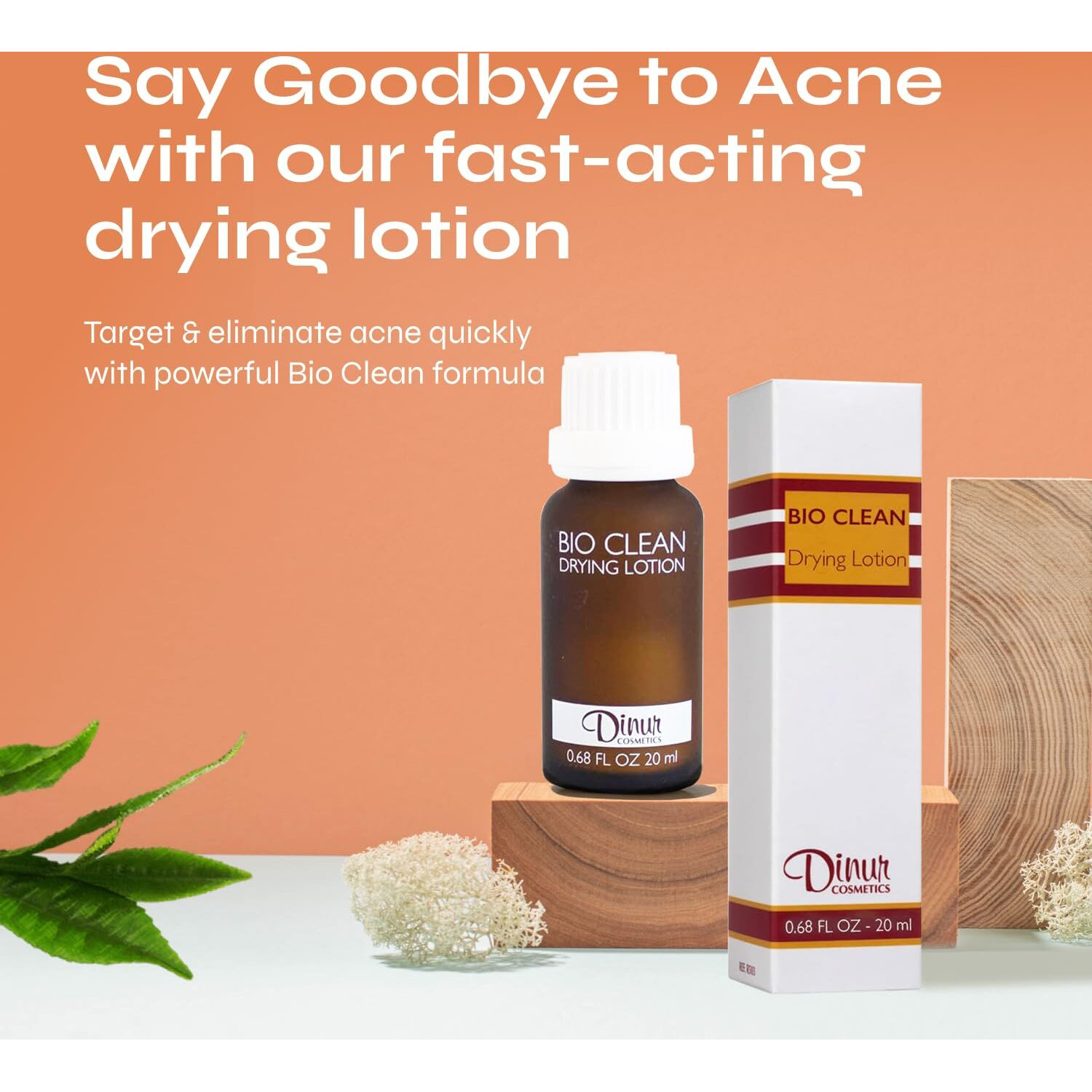 Dinur Cosmetics Bio Clean Drying Lotion Best For Treating Pimples Best For Oily Skin Prevents Dryness And Flakiness Pimple Lotion Spot Treatment .68 Fl. Oz. 20 Ml