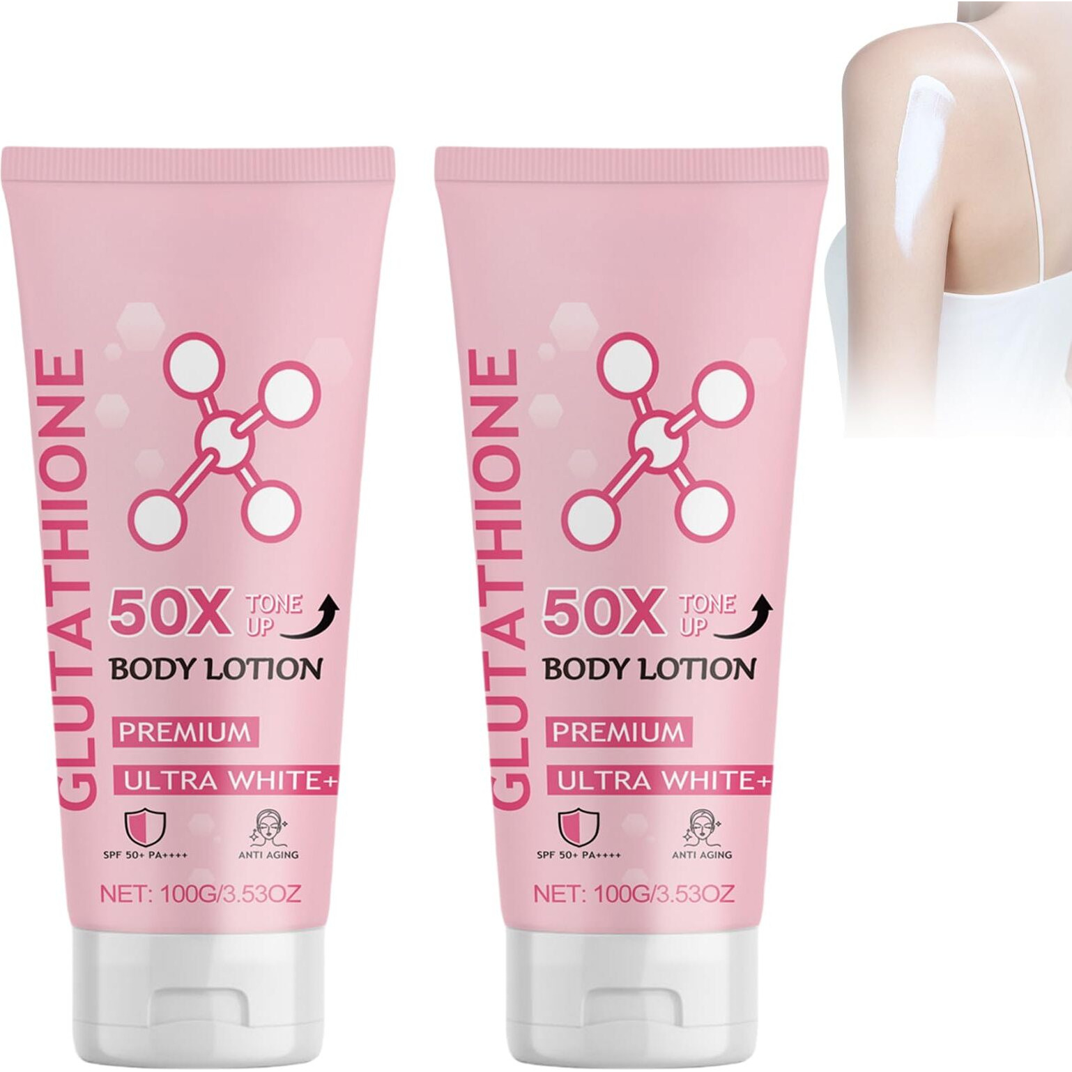Glutathione 50X Tone Up Body Lotion, Glutathione Body Lotion, Glutathione Lotion, Glutathione Cream (2Pcs)