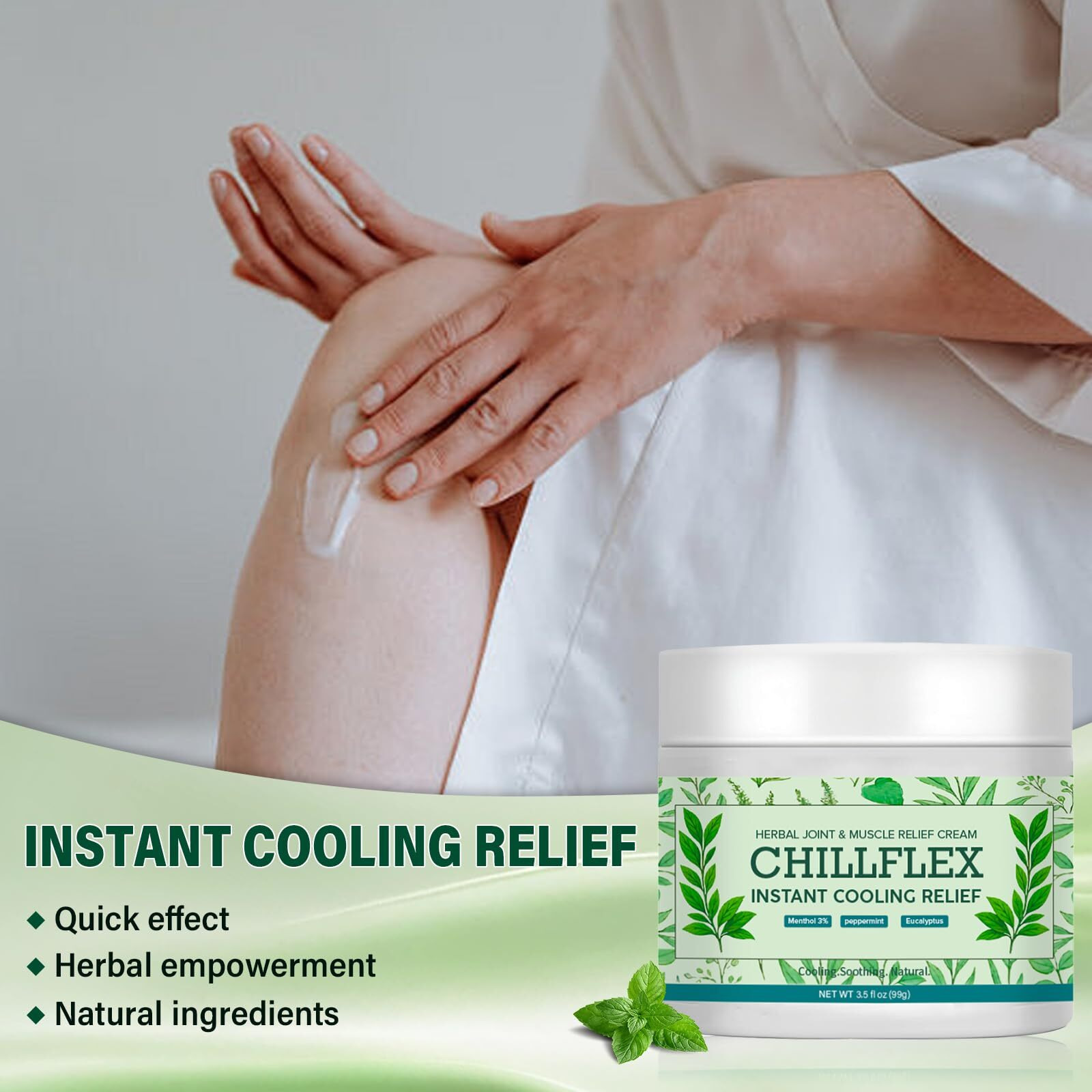 Eltolent Chillflex Menthol Soothing Cream, Joint Activities Throughout The Body, Cooling Soothing Ointment For Muscle, Head, Lumbar, Neck, Hands, And Feet (1 Pcs)