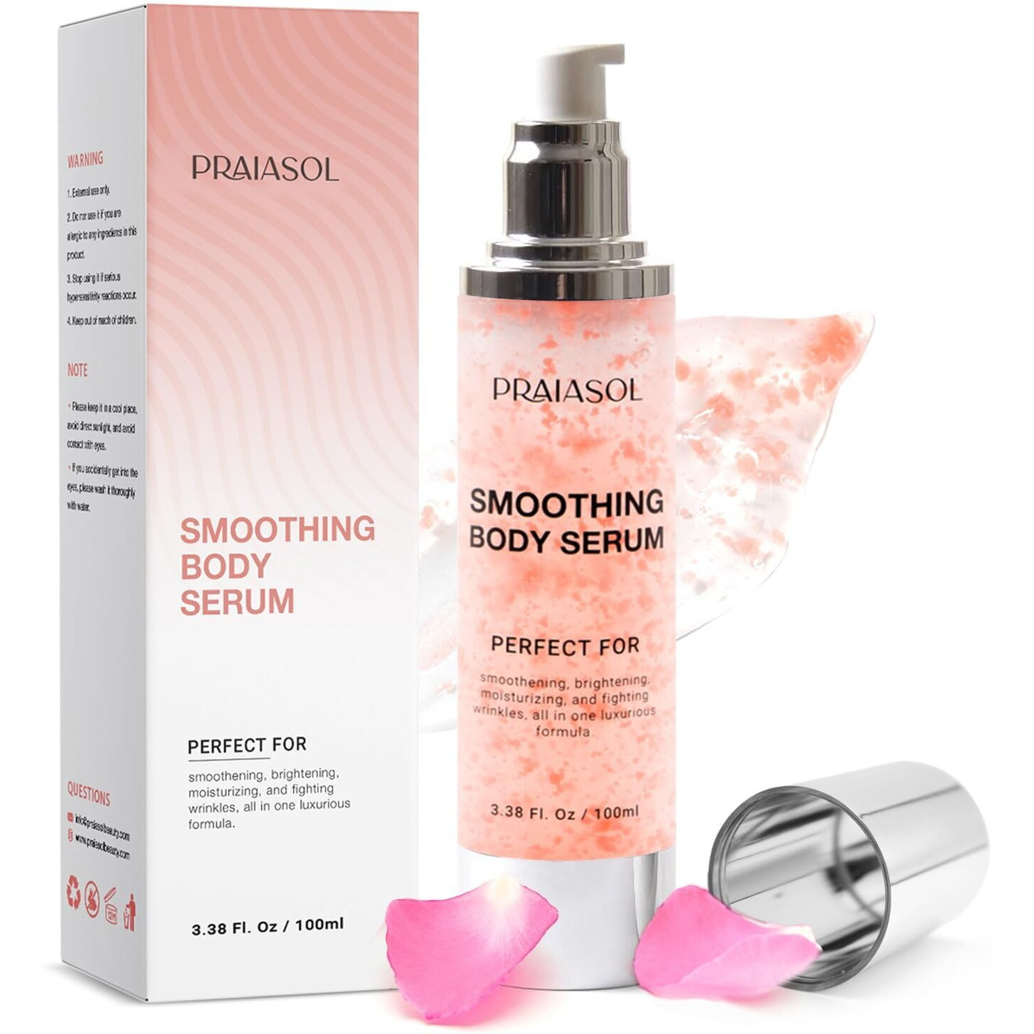 Glossy Smoothing Body Serum For Wrinkles Crepey Skin Cream For Aging Skin Infused With Hyaluronic Acid, Vitamin E, Glycerin And Shea Butter-Hydrating Nourishing Repairing For Silky Smooth 100 Ml