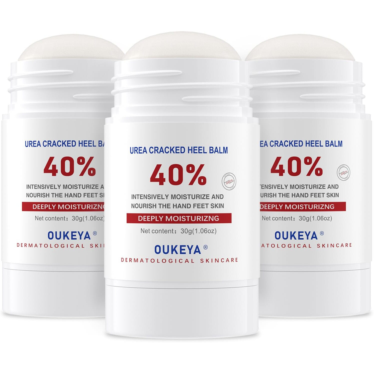 Oukeya Urea Cream Stick 40 Percent,Heel Balm,Hand Cream And Foot Cream For Dry Cracked,Cracked Heel Treatment,Avoid Frostbite,40 Percent Urea Lotion For Feet Maximum Strength, 3 Pack