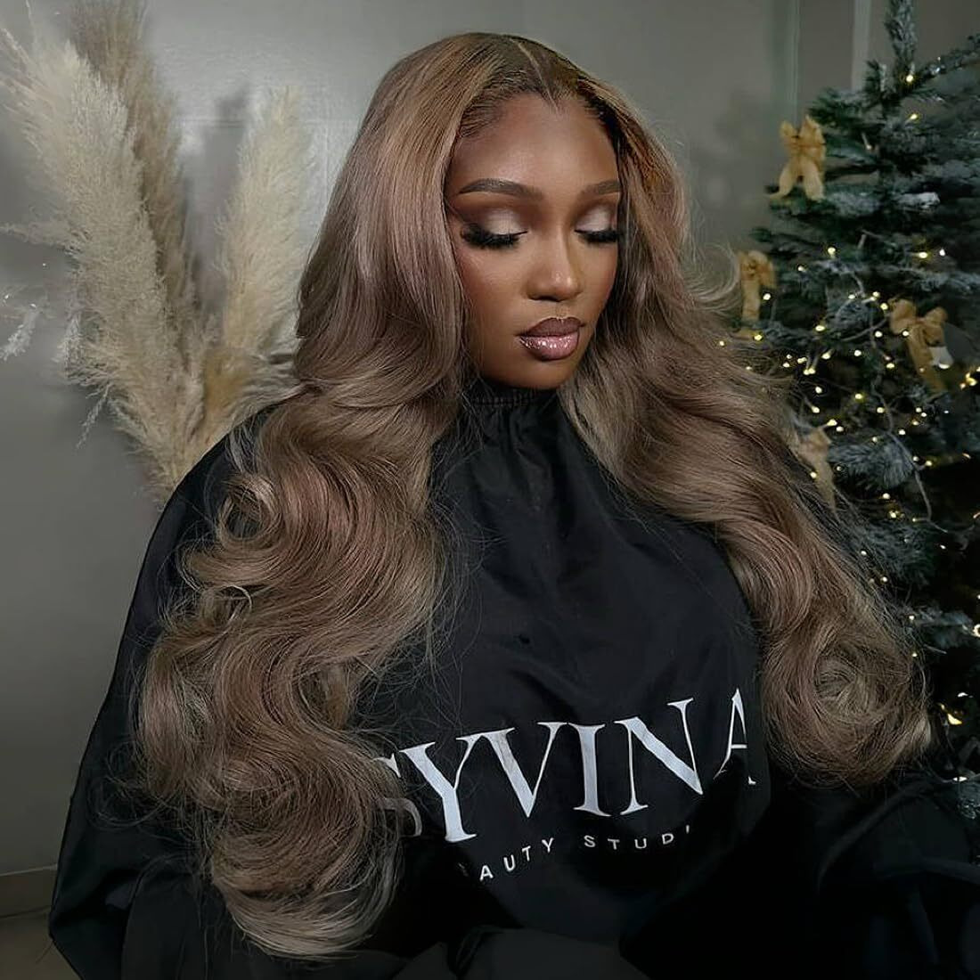 Orijodie Mocha Brown Blonde 13  4 Hd Lace Front Wig Human Hair 180% Density Body Wave Ash Lace Wig Pre Plucked Real Ultra Full Brazilian Virgin Hair Milk Tea Colored Wig For Women 30Inch