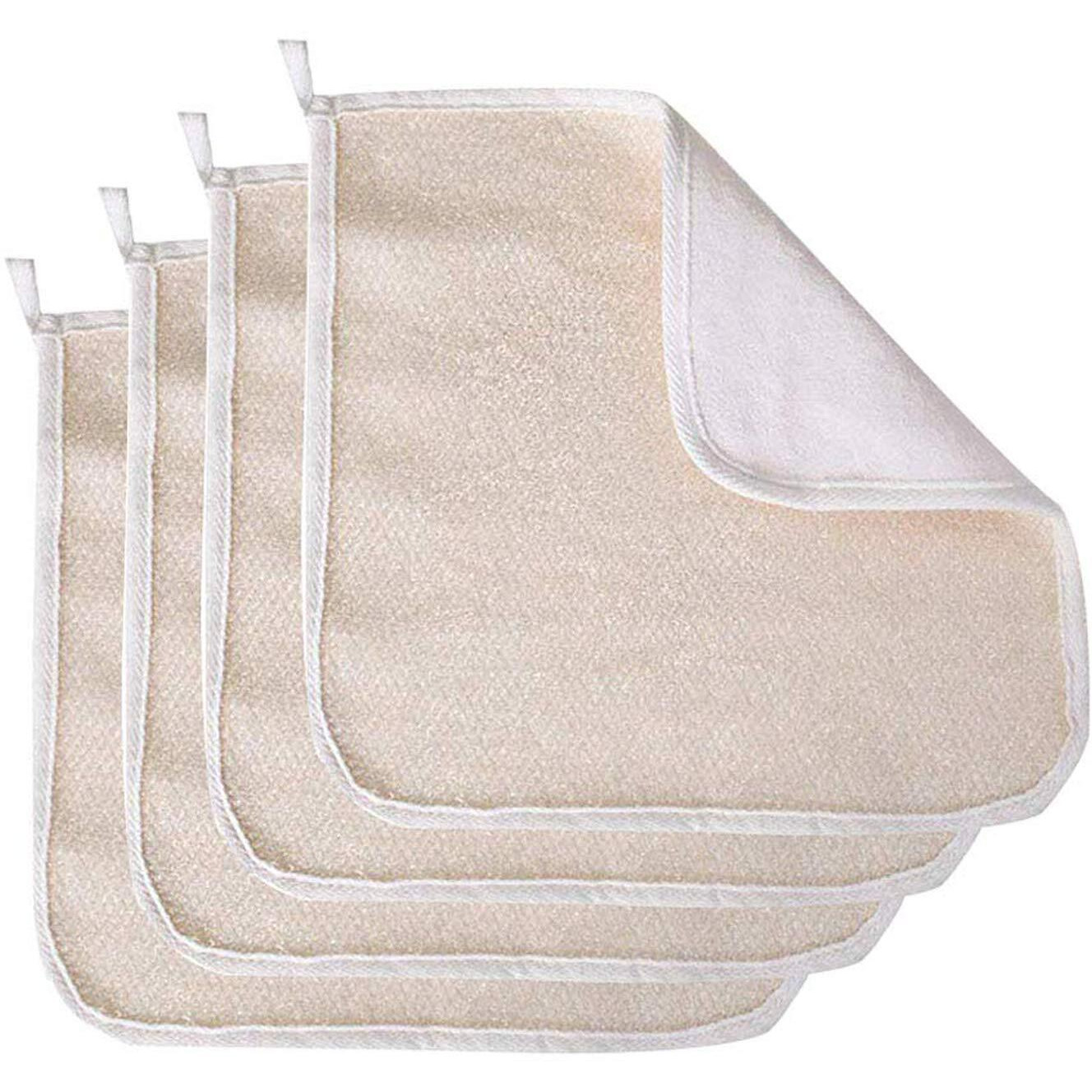 4 Pack Exfoliating Face Body Wash Cloth, Soft-Weave Scrub Towel For Beauty Skin Care, Home Massage Bath Cloth, Shower Scrubber, Dead Skin Removal