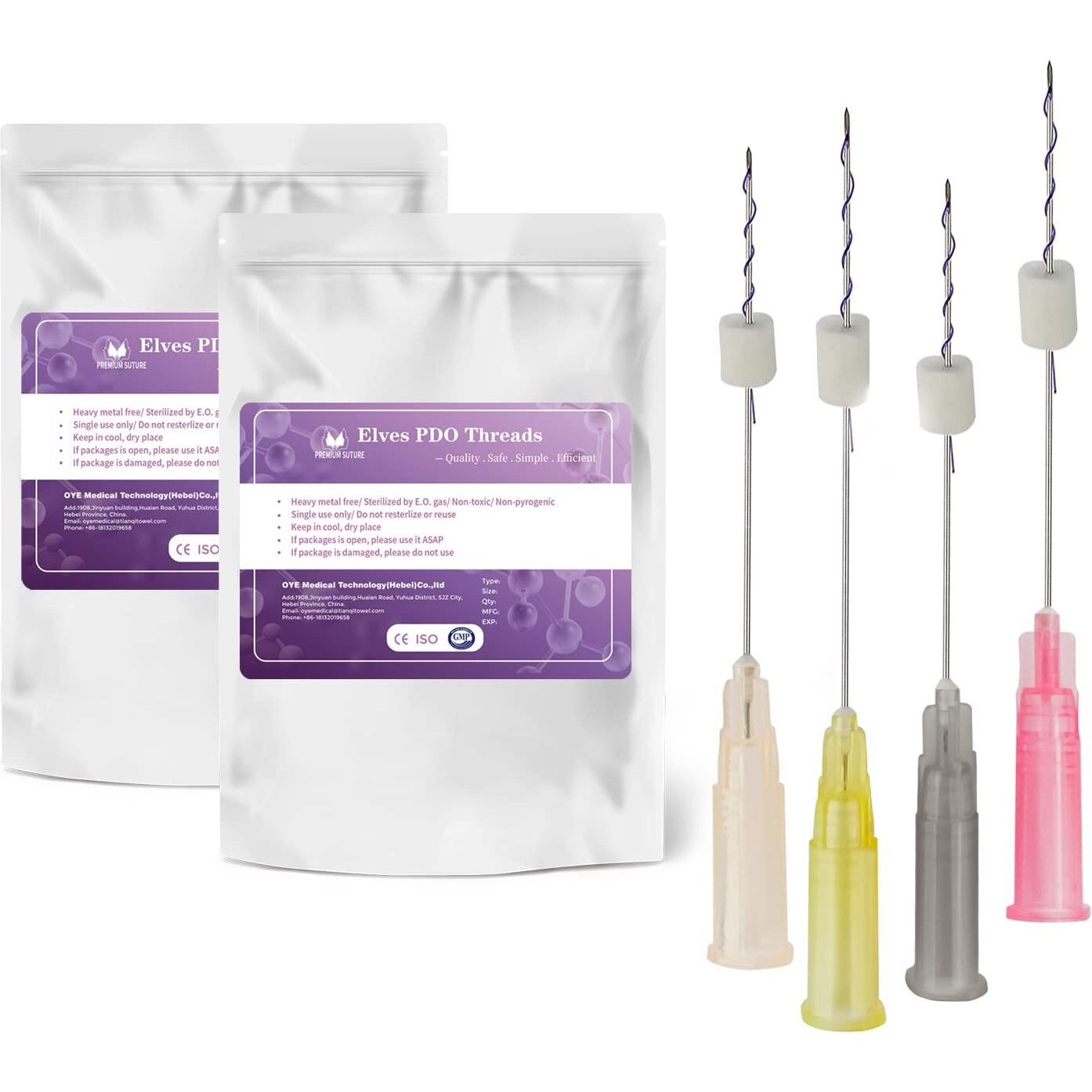 Elves Pdo Threads Lift For Face Whole Body Lifting/Mono Screw Smooth Type/Screw Mono Pdo Threads For Face Lift/Protein Threads For Face/ 20Pcs (30G13Mm)