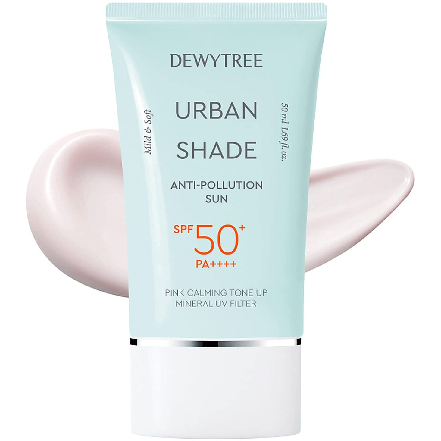 Dewytree Urban Shade Skin Sun Protection Daily Face Moisturizer With Spf 50 + Pa++++ Face Moisturizer For Dry Skin Pink Tone Up Cream Matte Sunscreen Sunblock For Face Spf Face Lotion (1.69 Fl Oz)