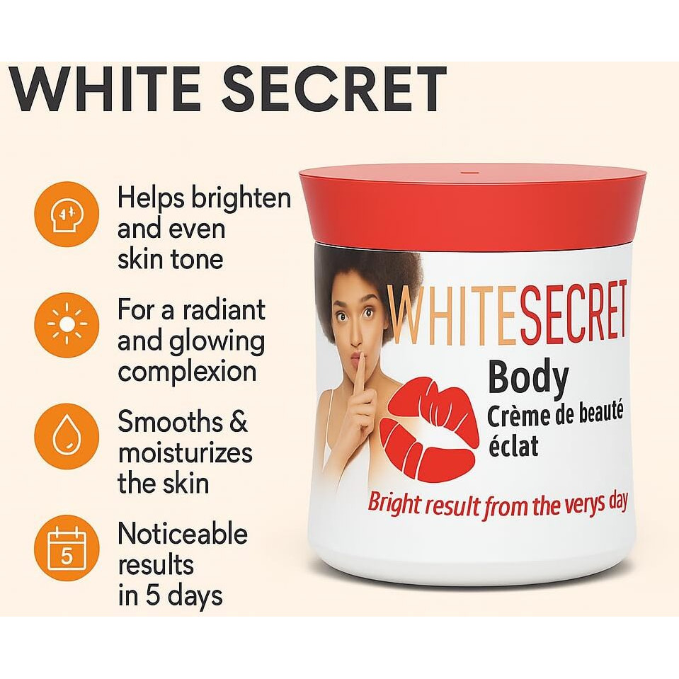 White Secret Body Cream 320Ml (10.8Oz) - Moisturizing & Nourishing Daily Skincare - Even Tone & Radiant Glow - Pack Of 2