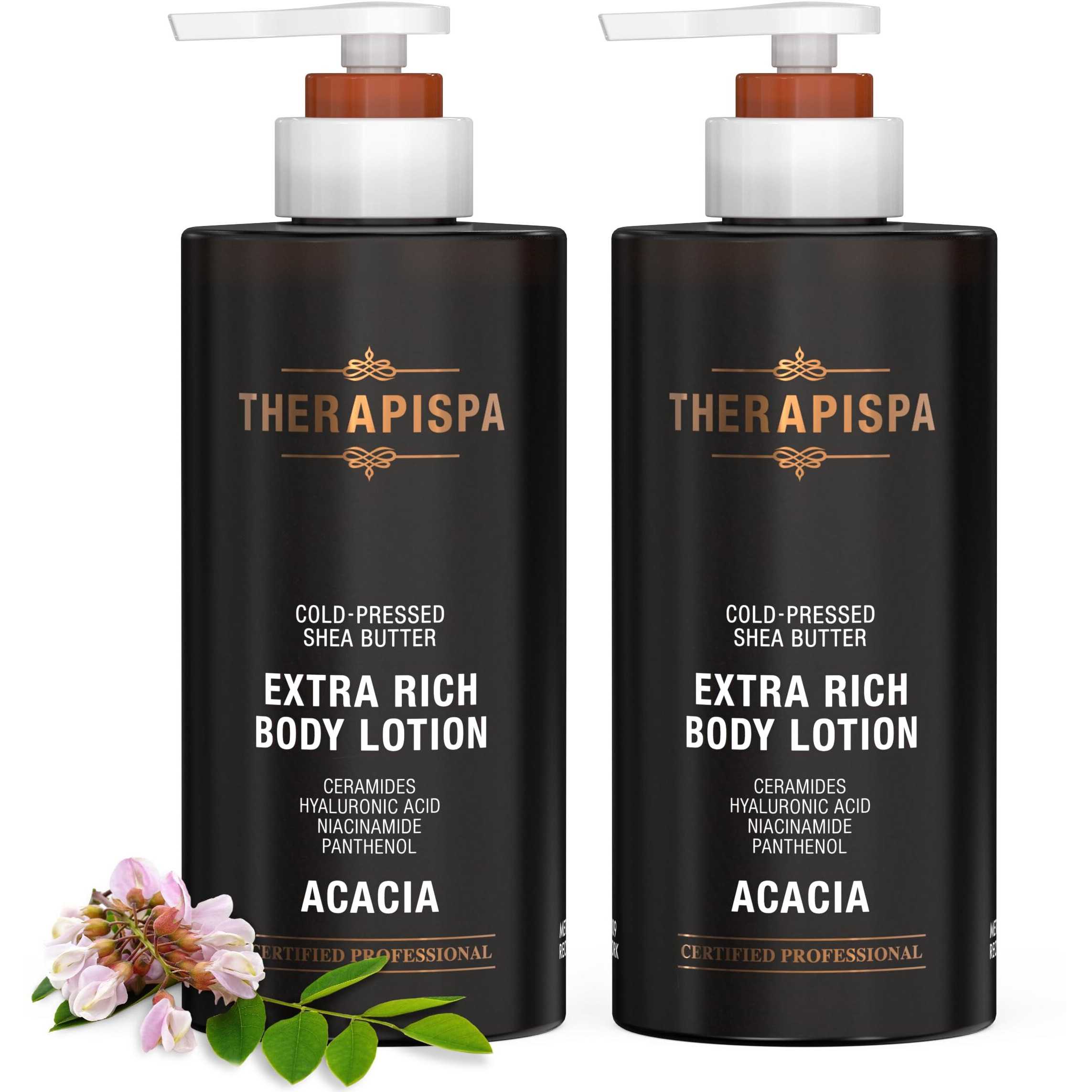 Therapispa Scented Body Lotion For Women - Deep Hydration & Nourishing Moisturizer With Shea Butter, Ceramides & Panthenol To Soften & Strengthen Extremely Dry Skin (Acacia, 17.0 Fl Oz)