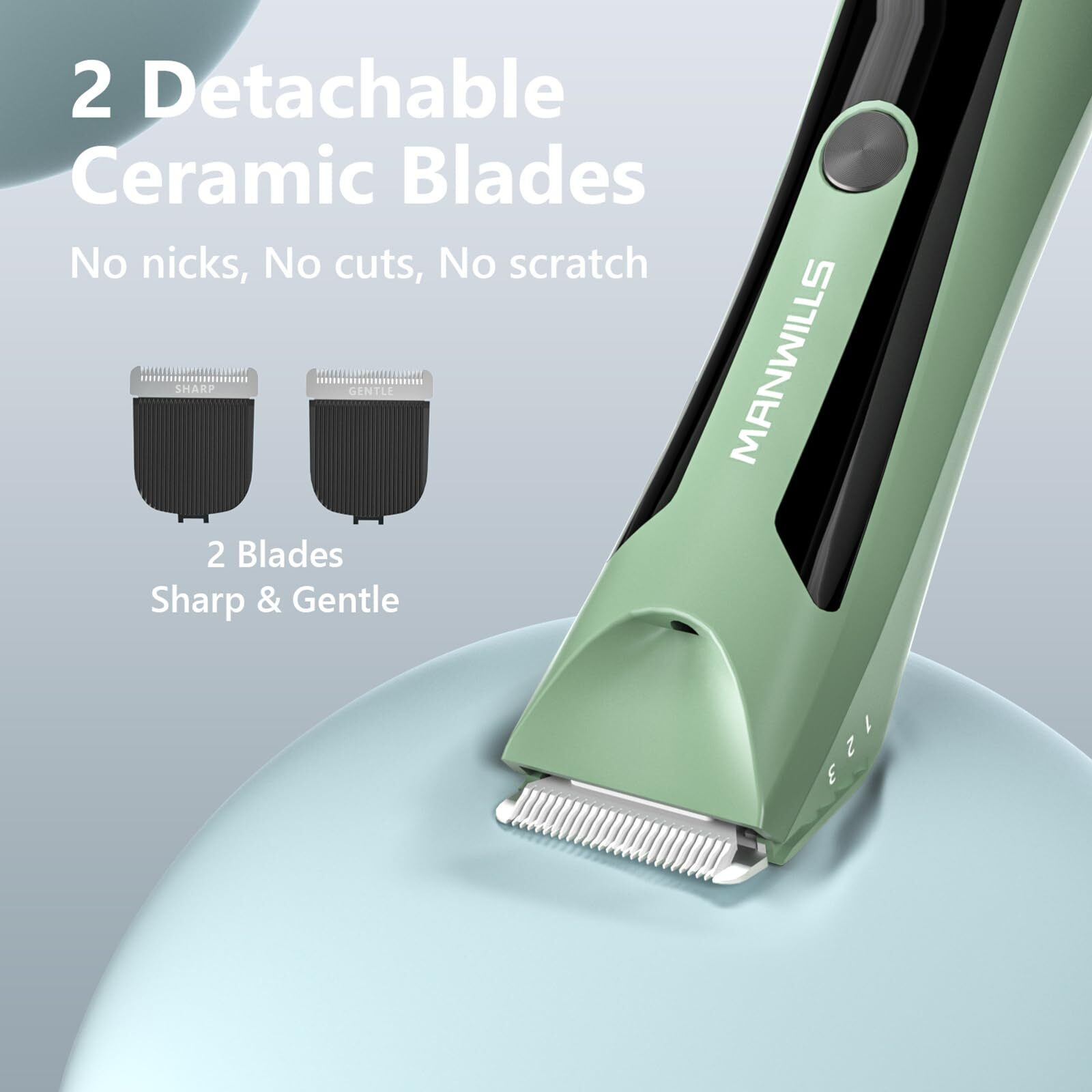 Manwills Electric Ball Groomer - Wet/Dry Clippers, Pubic & Body Shaver Men
