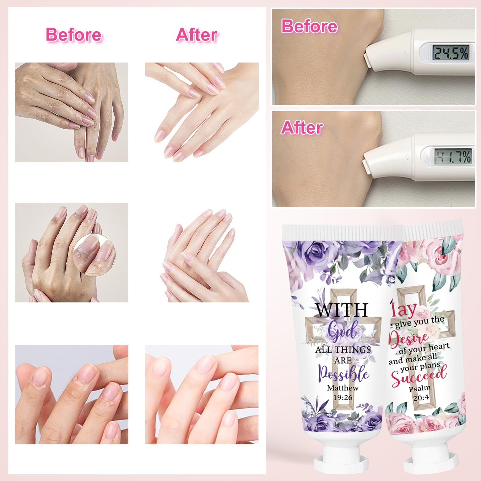 Piuaeue 50 Pcs Christian Hand Cream Gifts Bulk Religious Bible Verse Inspirational Figure Hydrating And Soothing Hand Lotion For Wedding Guests Baby Shower Party Favors Supplies