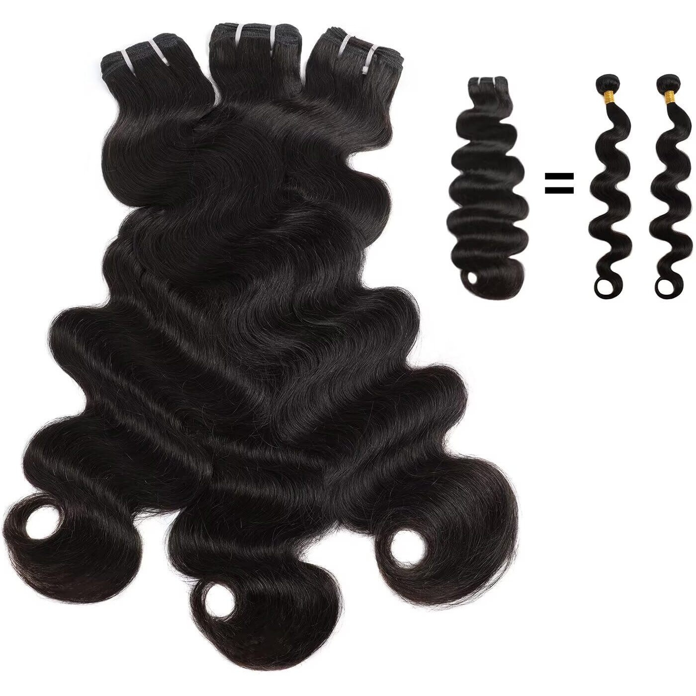 Lemoda Body Wave Virgin Human Hair Bundles 18 18 18 Inch Body Wave 100% Unprocessed Raw Human Hair Extensions Great Qanlity Hair Weave 3 Bundles Natural Black