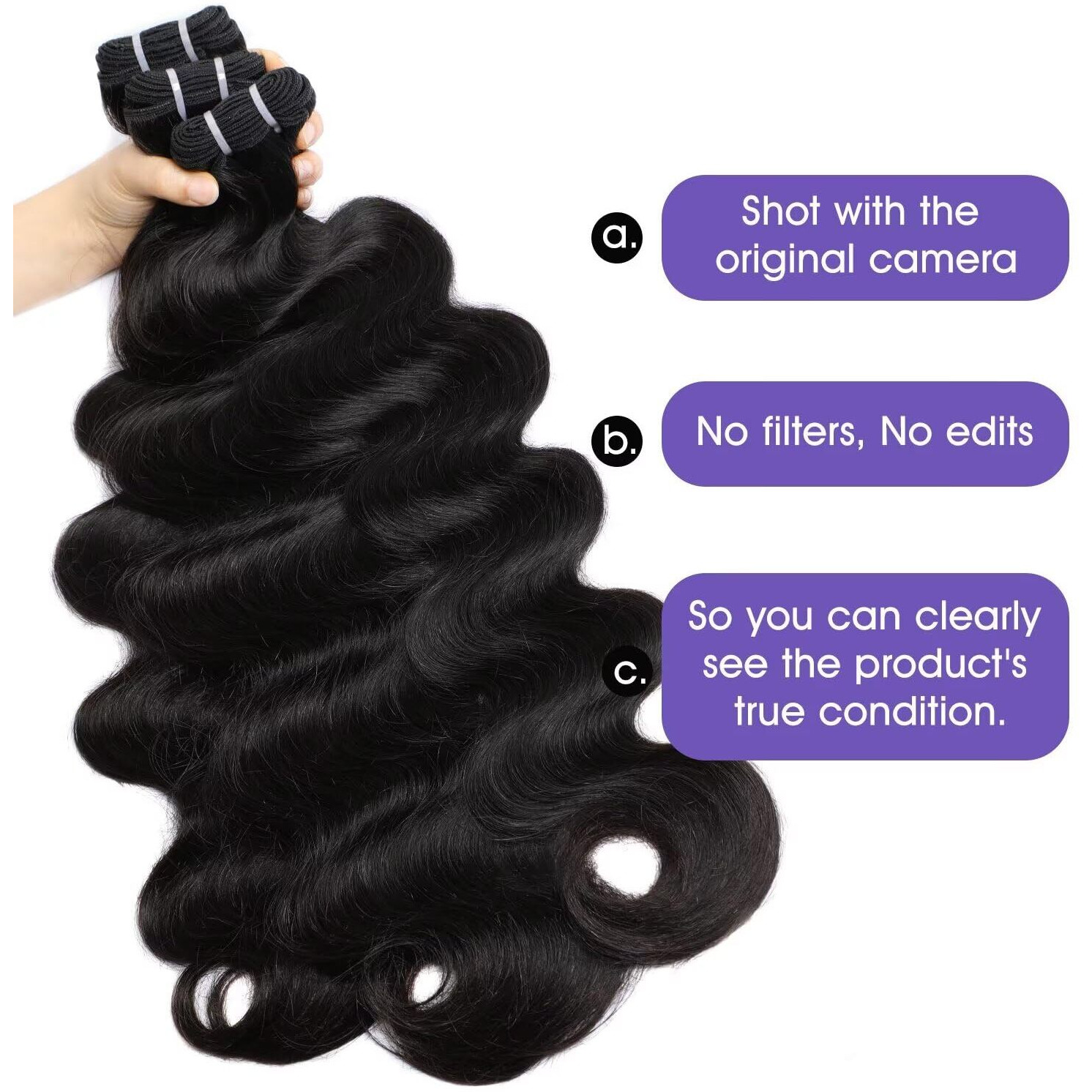 Lemoda Body Wave Virgin Human Hair Bundles 18 18 18 Inch Body Wave 100% Unprocessed Raw Human Hair Extensions Great Qanlity Hair Weave 3 Bundles Natural Black