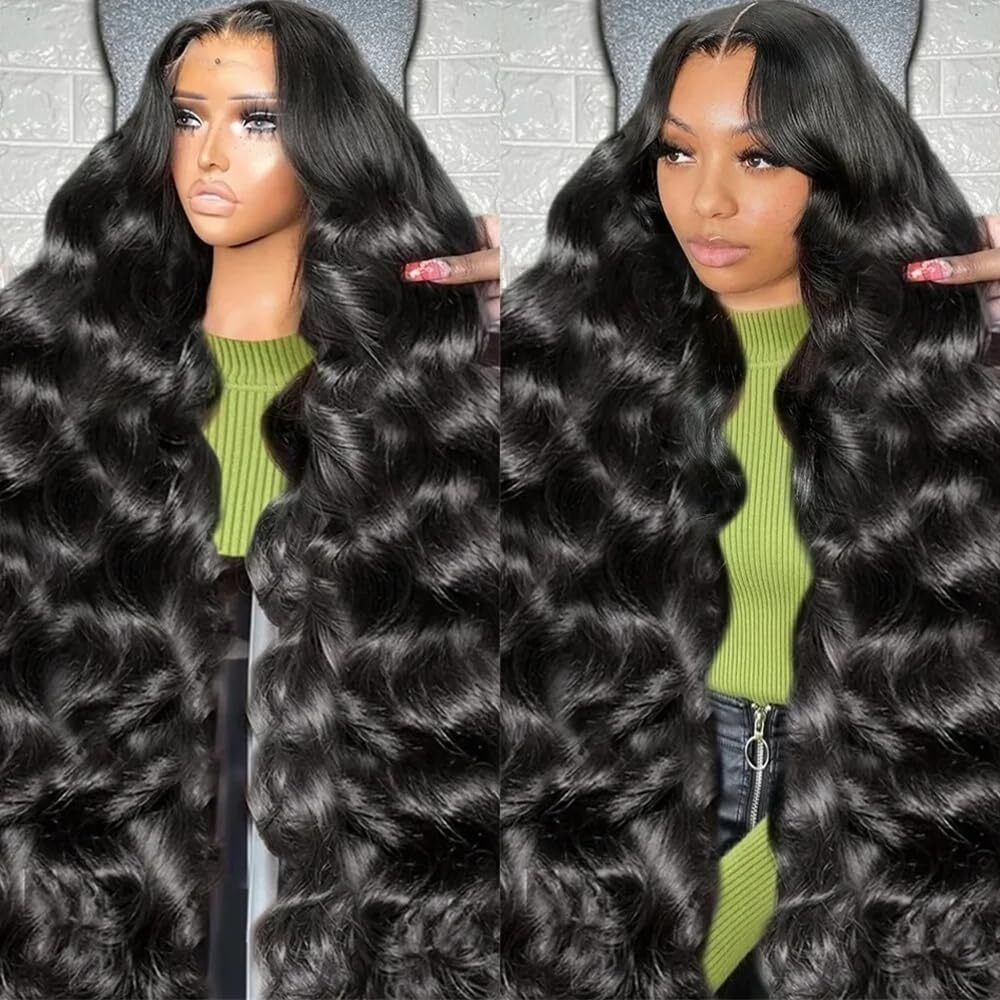 Nognut Nongnut 13X4 Body Wave Lace Front Wigs Human Hair Hd Transparent Frontal Wig Glueless Wigs Human Hair Pre Plucked With Baby Hair 180% Density Human Hair Wigs For Black Women 36 Inch Lace Wig